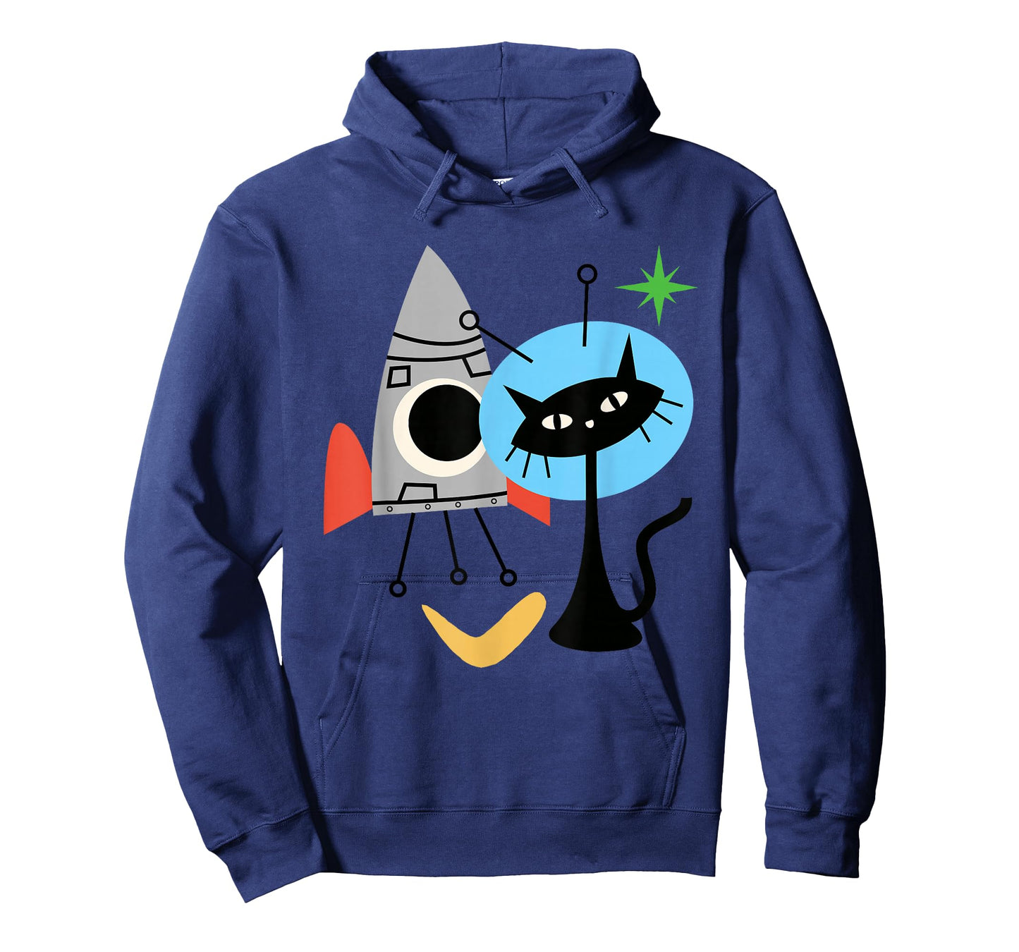 Cat Astronaut Space Retro Atomic Age Mid-Century Modern T-Shirt
