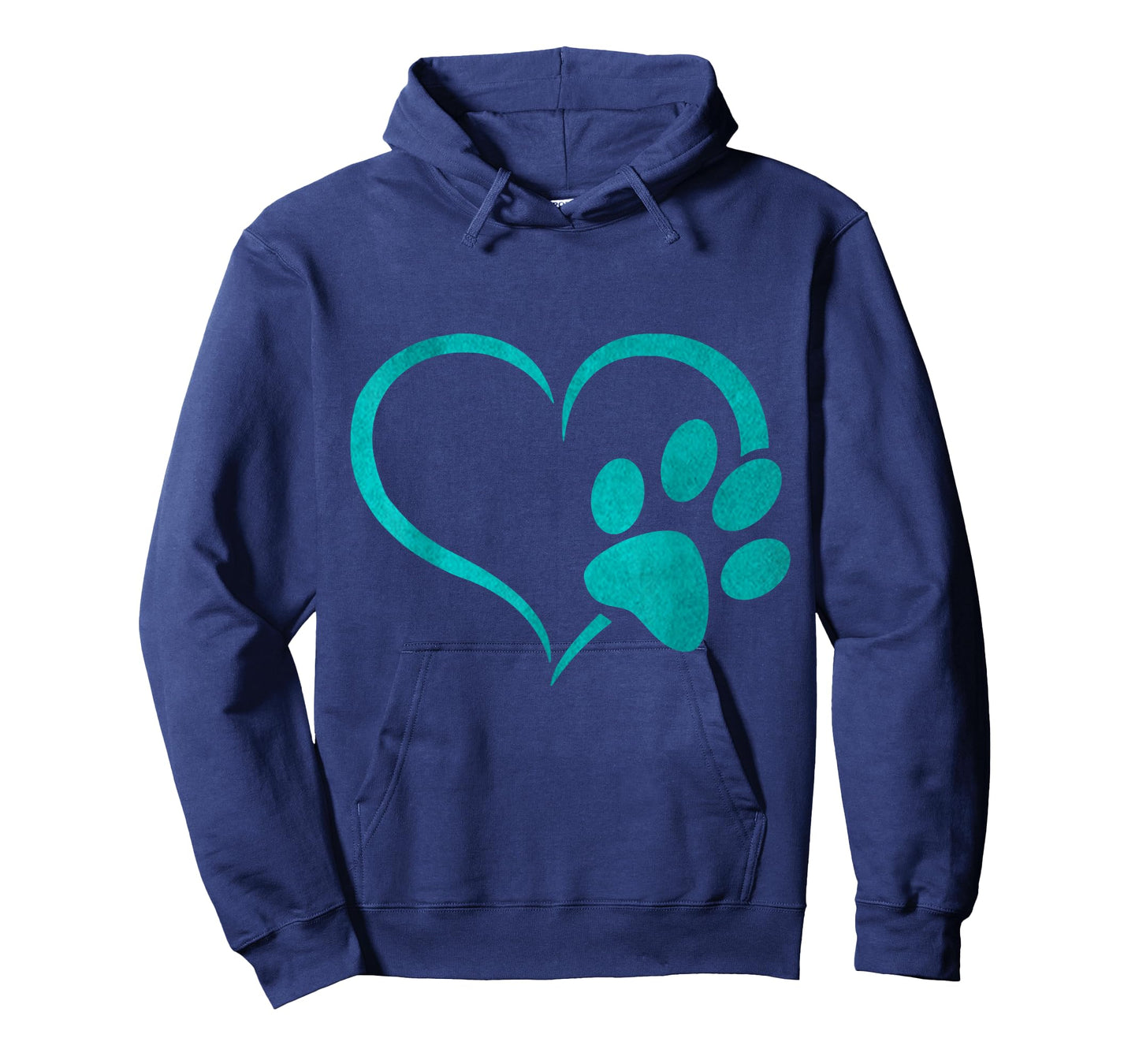 vintage Teal Dog Paw Print heart For Dogs Lover T-Shirt