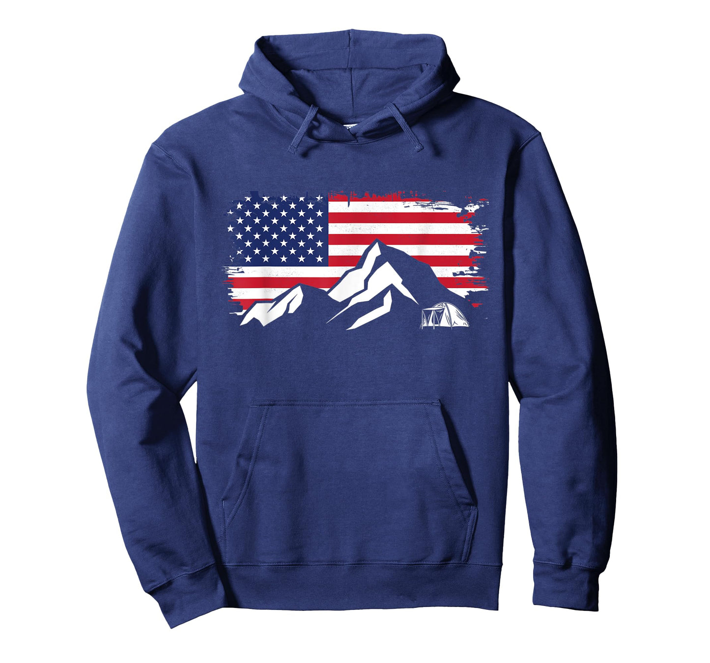 American Flag Outdoor Camping Apparel - Hiking Camping T-Shirt for Women Kids Men