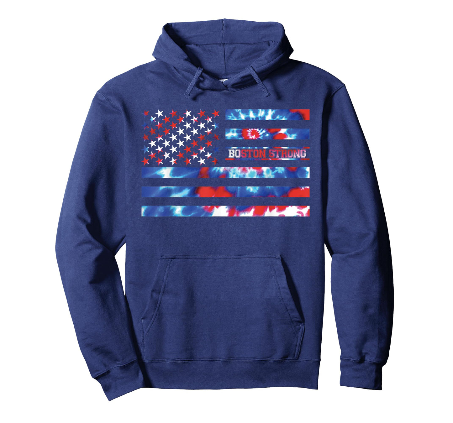 Boston Strong Tie Dye Red White Blue Patriotic American Flag Women Kids Men T-Shirt