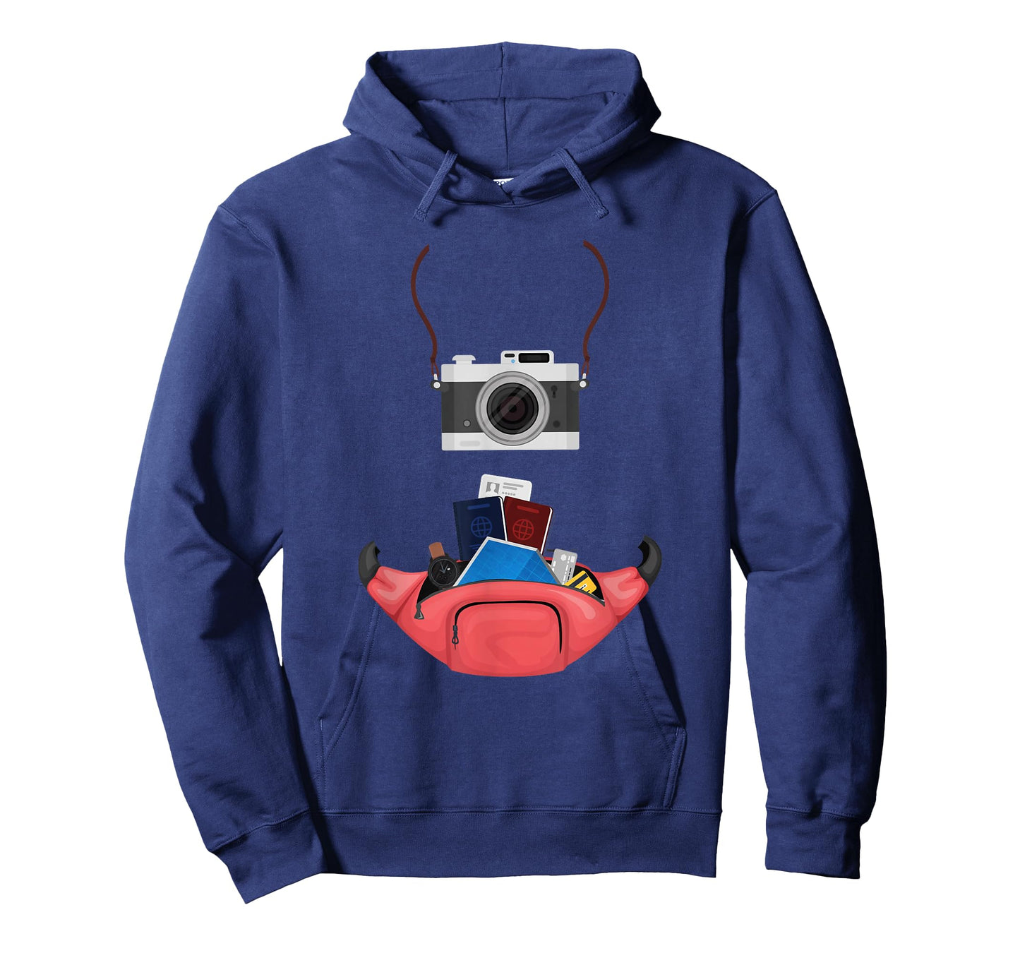 Tourist Spirit Day Camera Passport Map and Camera Tourism T-Shirt