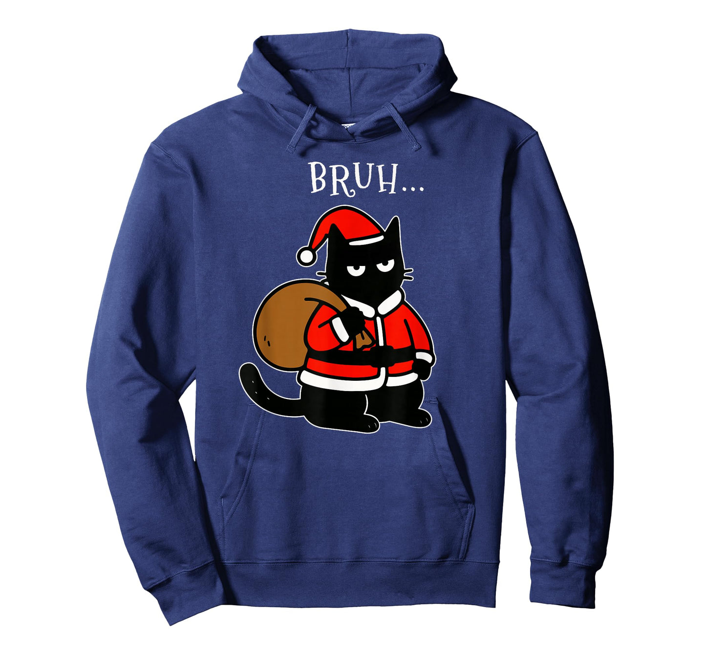 Funny Black Cat Santa Bruh Christmas Kitty Xmas Cat Lovers T-Shirt