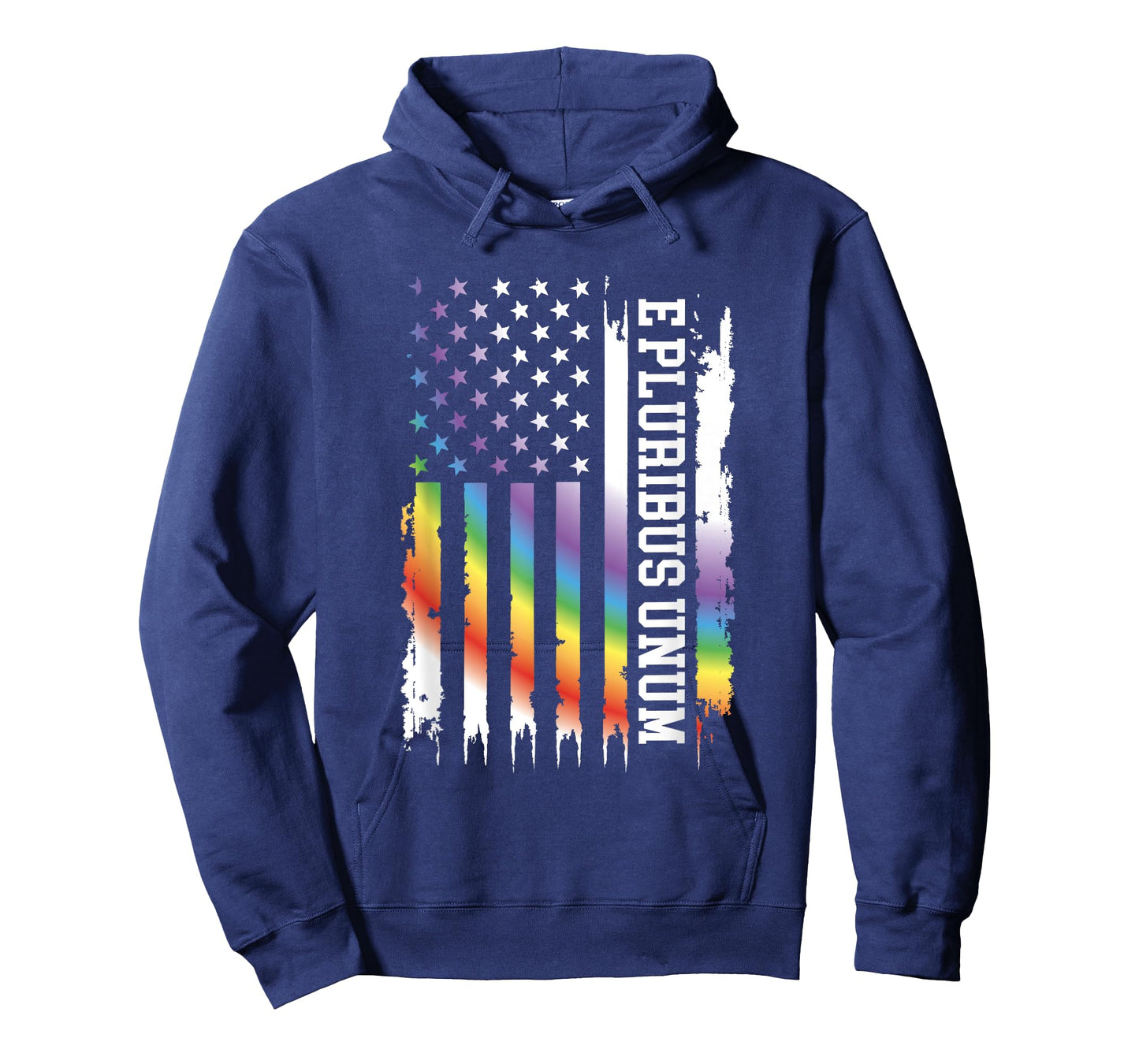 E Pluribus Unum United States Distressed Rainbow w US Flag T-Shirt