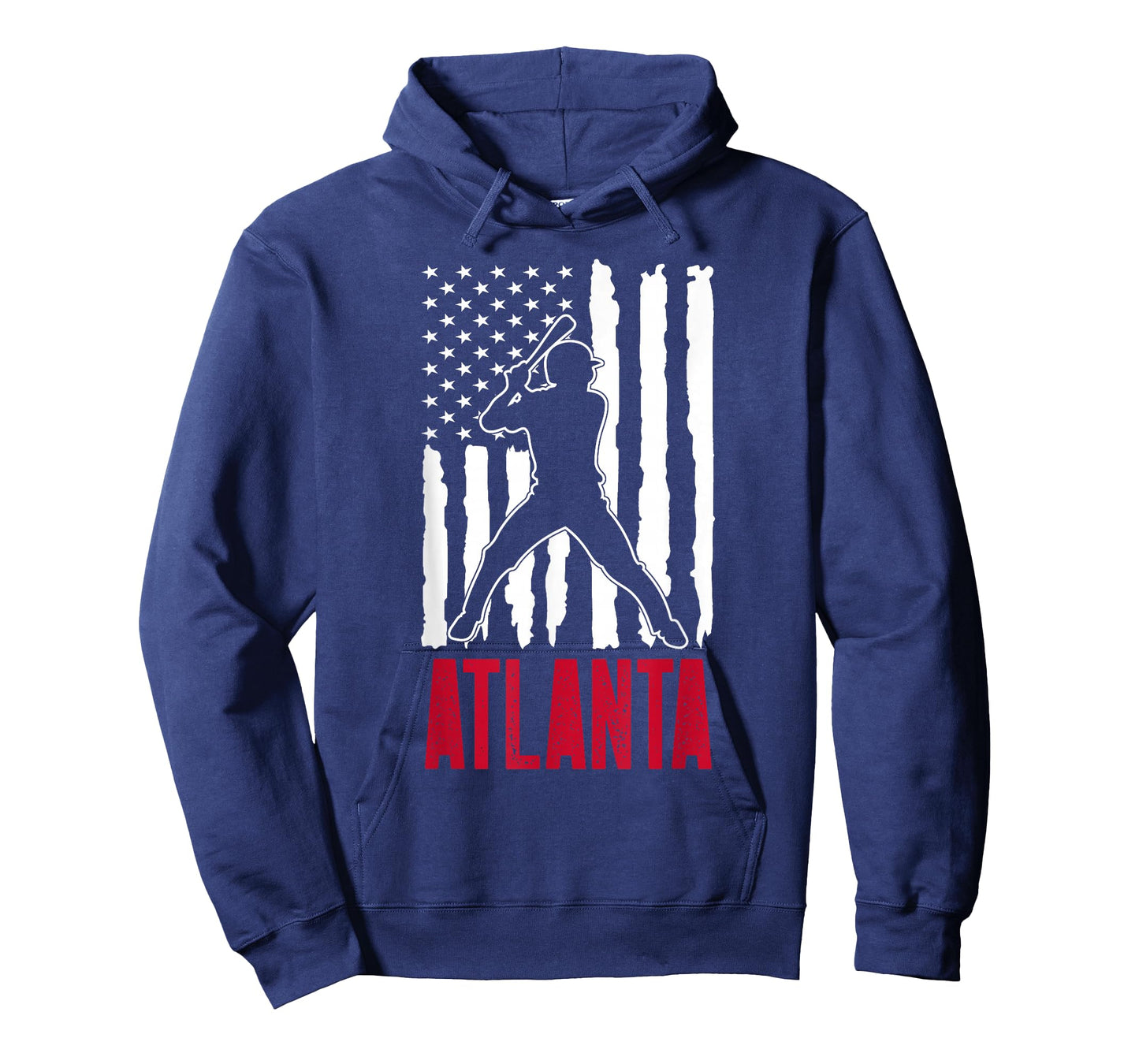 Vintage Atlanta American Flag Distressed Baseball T-Shirt