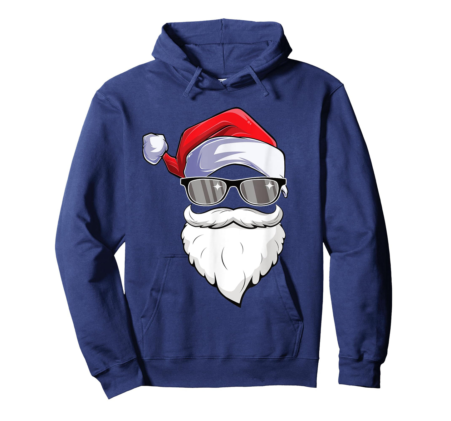 Funny Hipster Santa Face With Hat Beard & Glasses Christmas T-Shirt