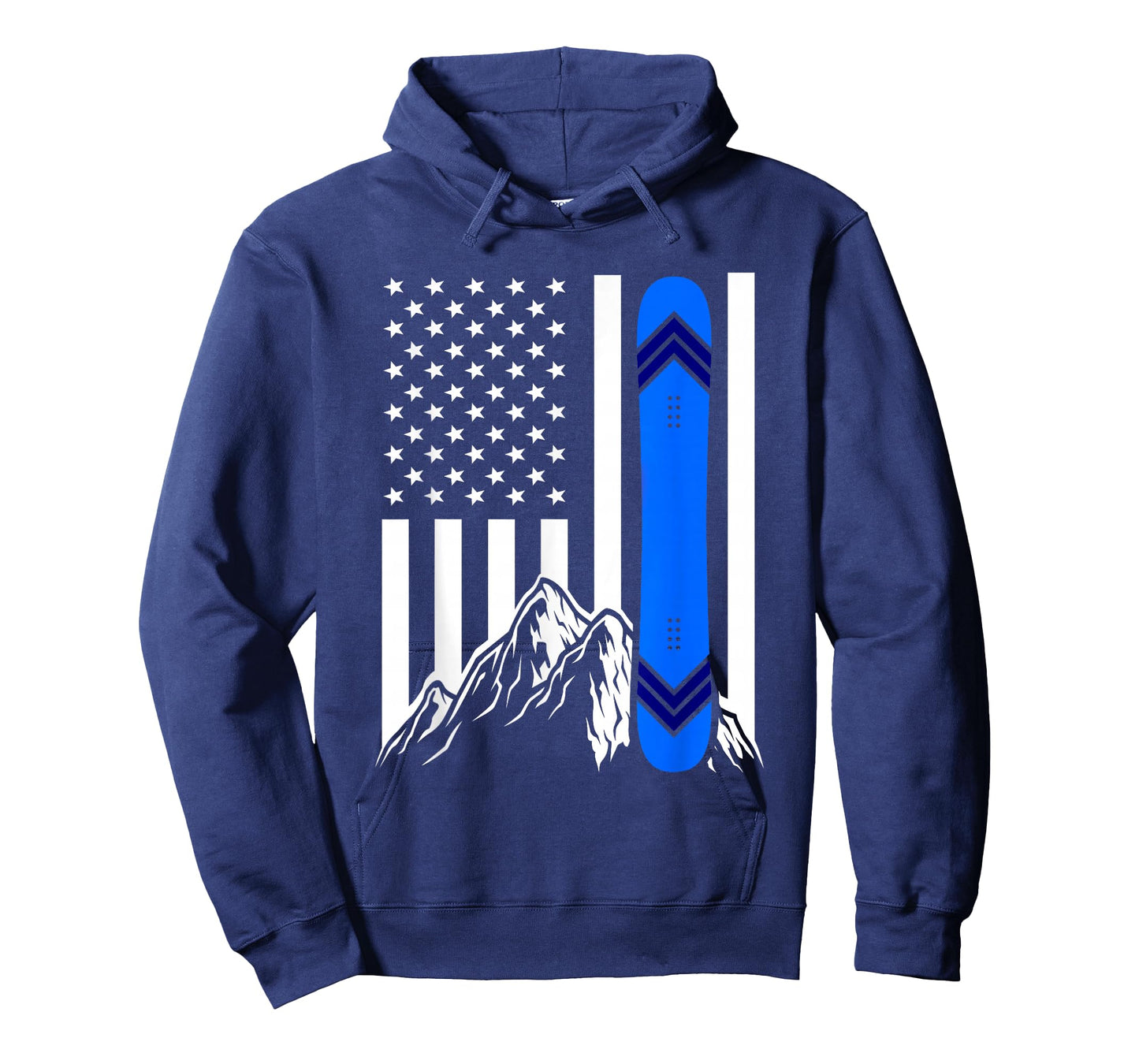 American Flag Snowboarding Gifts Mountain Snowboarder T-Shirt