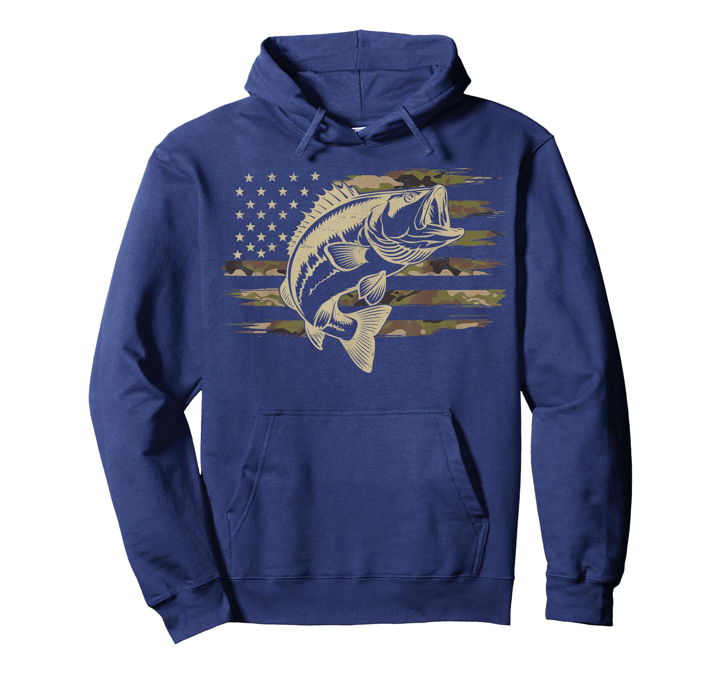 Fishing Camouflage American Flag Black Bass Fisherman Camo T-Shirt