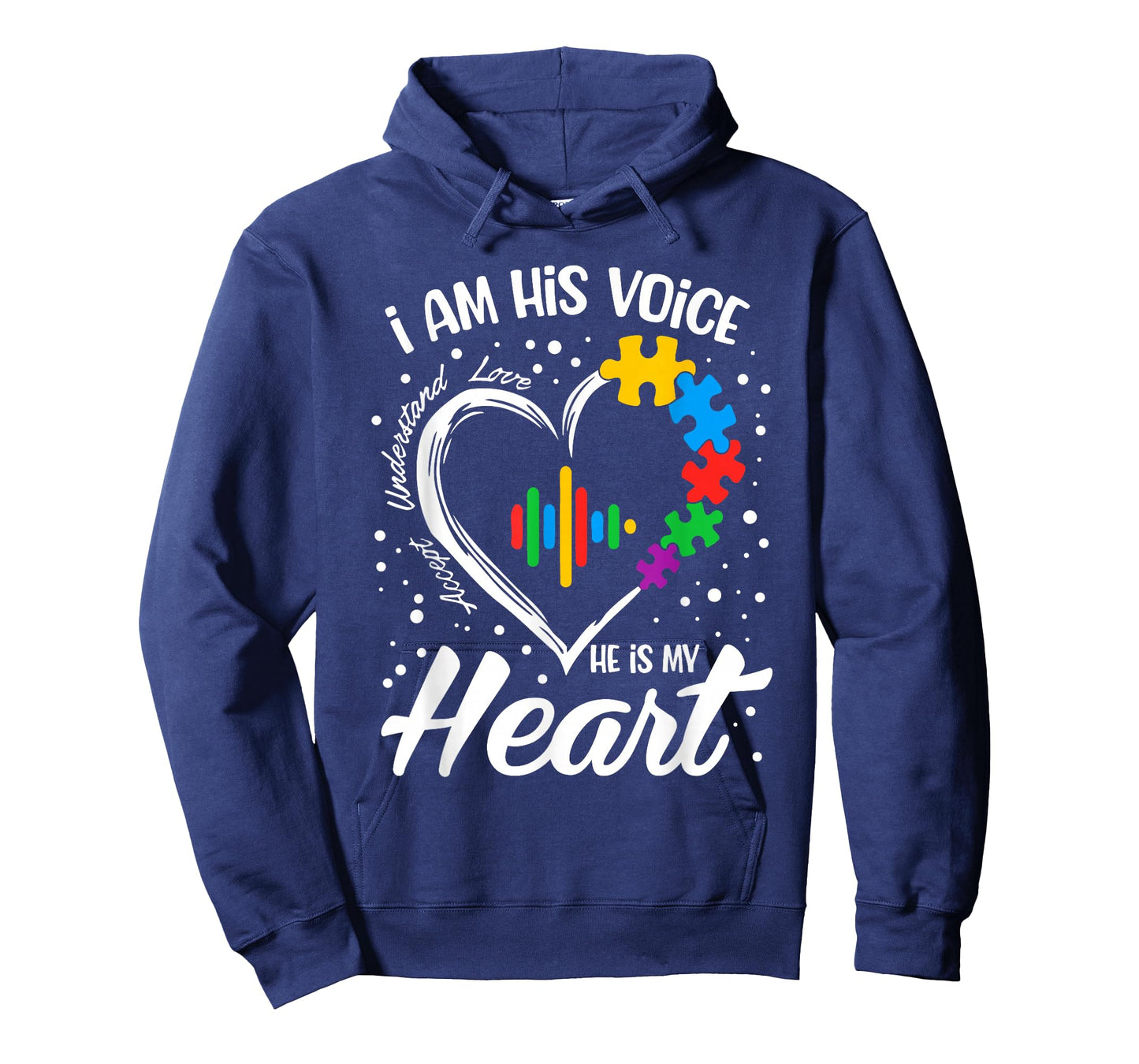 Autism Awareness Mom Shirt I Am His Voice He Is My Heart T-Shirt
