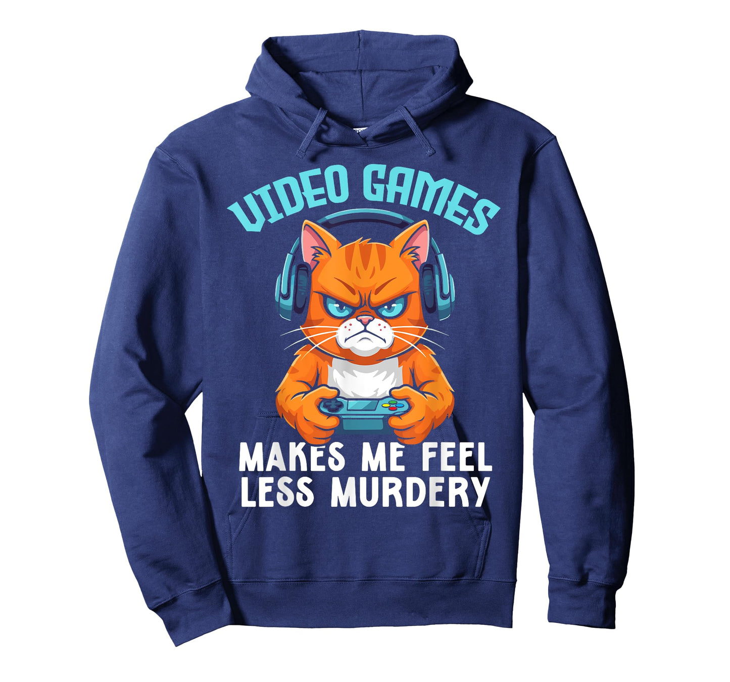 Gamer cat playing video games makes me feel less Murdery Men Women T-Shirt