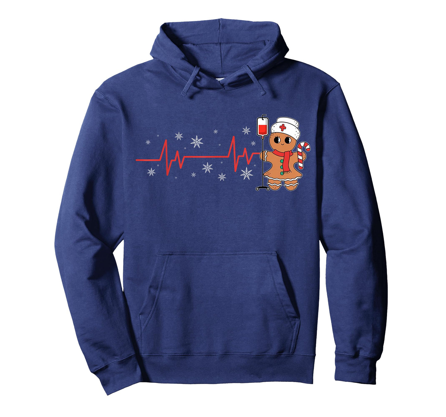 Christmas Nurse Heartbeat Gingerbread Scrub Tops Women T-Shirt