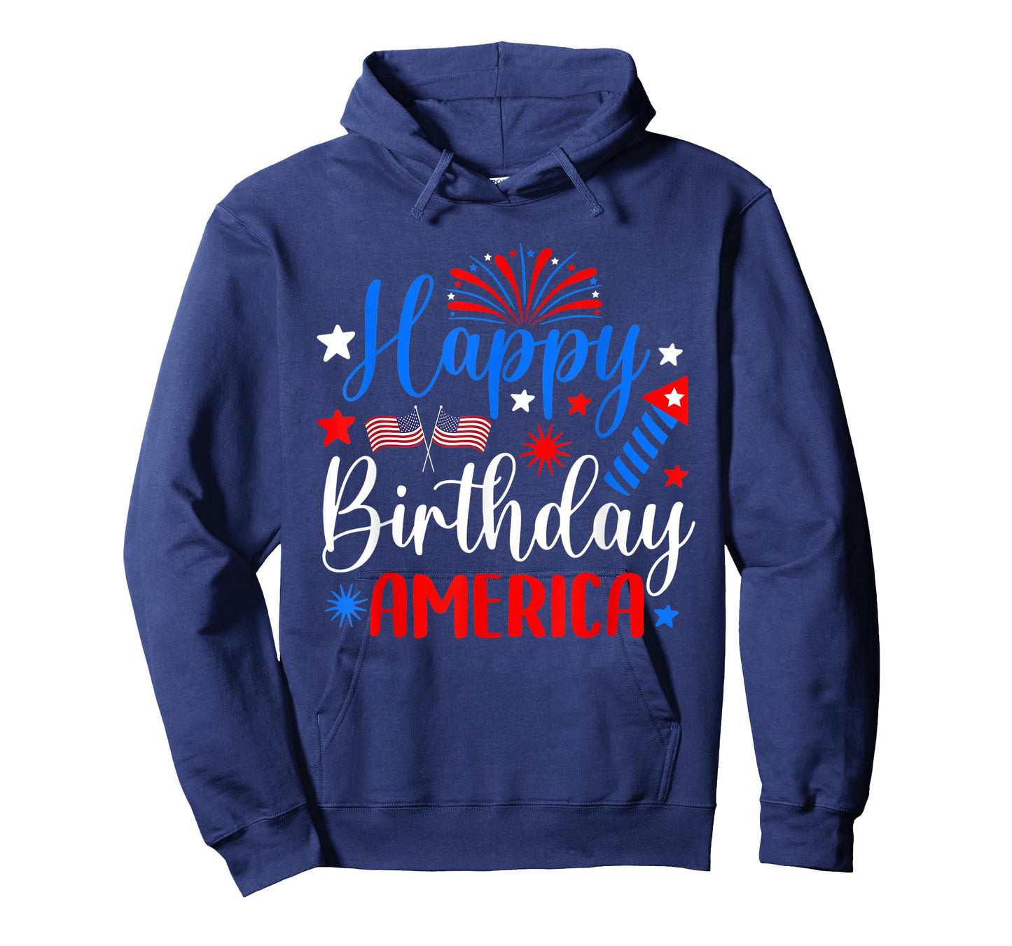 Happy Birthday America 4th Of July Funny Us flag fireworks T-Shirt for Women Kids Men
