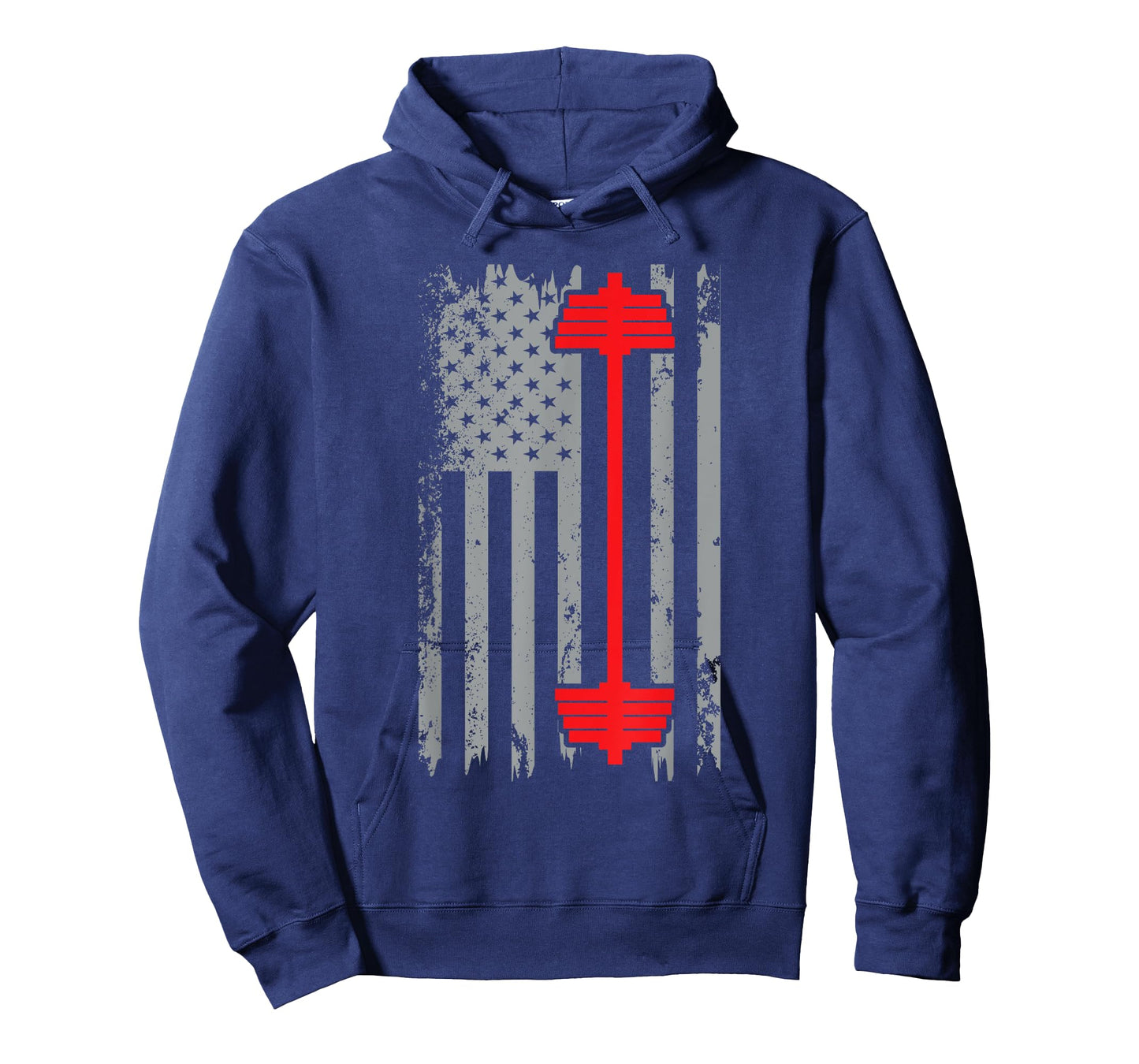 Barbell American Flag Patriotic Weightlifting T-Shirt