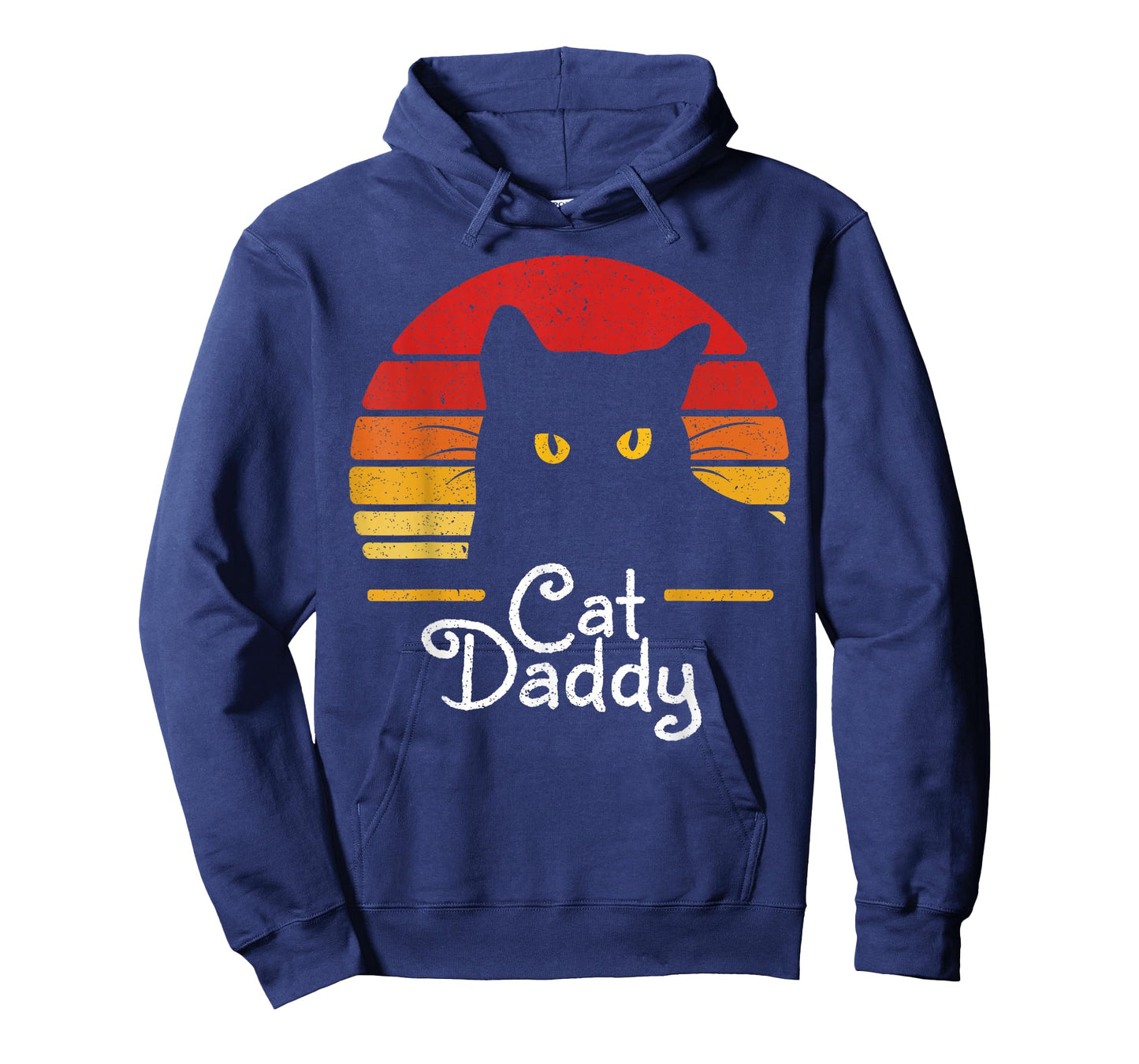 Cat Daddy Retro 70s 80s Black Cat Men Funny Cat Dad Gifts T-Shirt