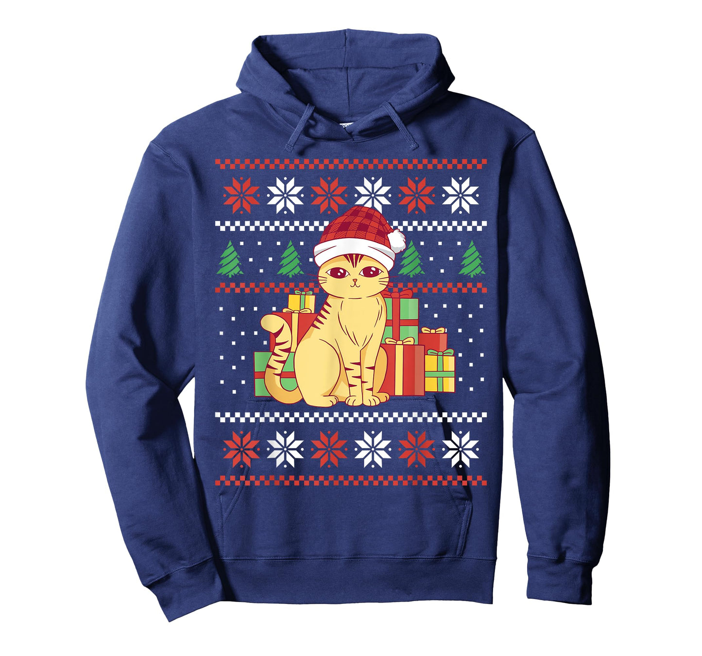 Funny Ugly Christmas Sweater Cat Design Xmas Men Women Kids T-Shirt