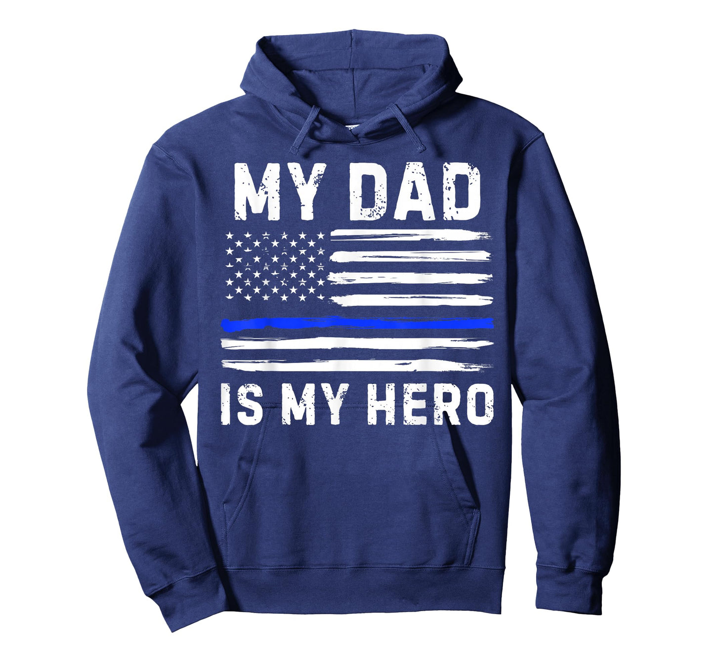 My Dad is My Hero Police Officer Blue Line American Flag T-Shirt