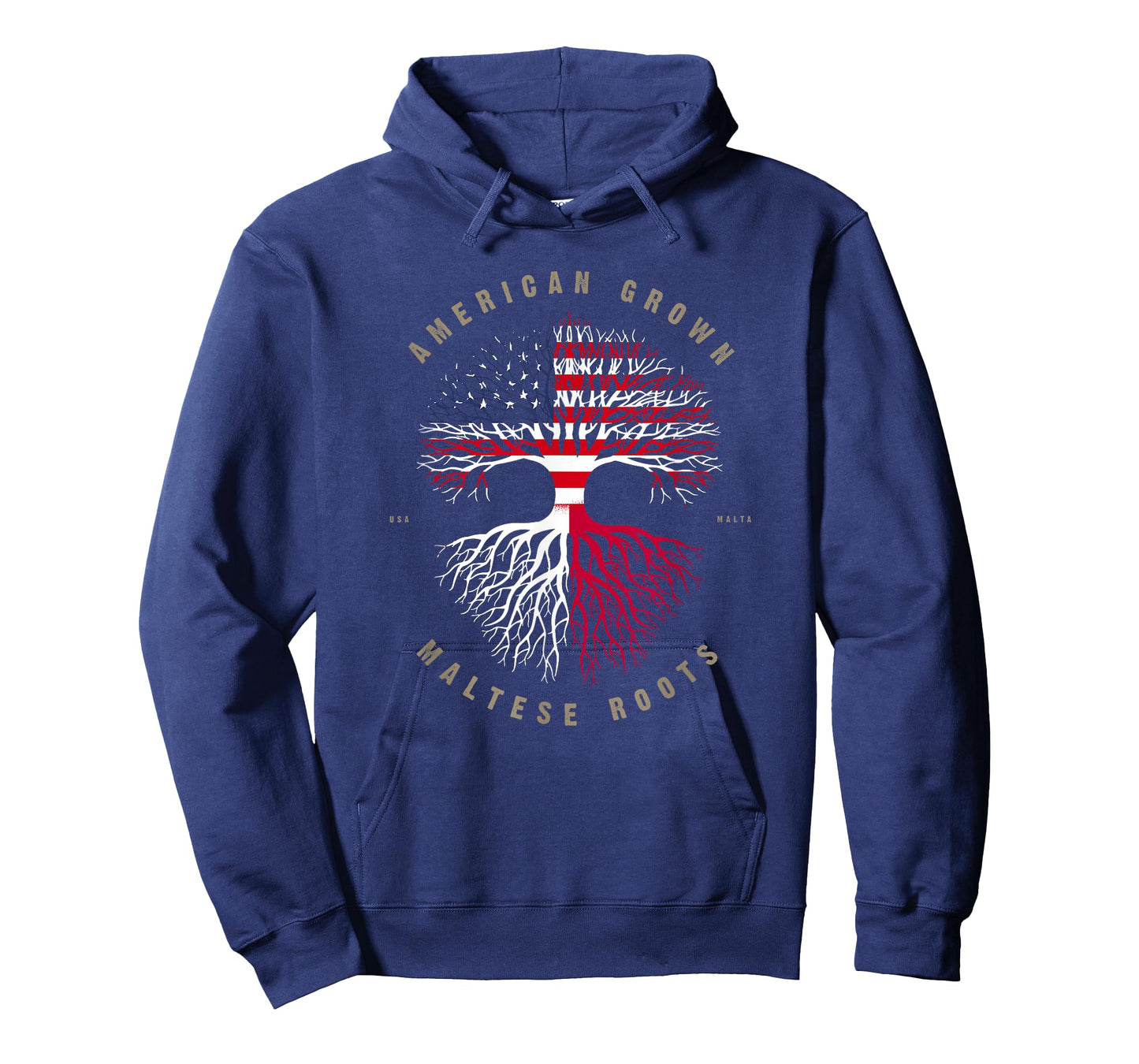 American Grown Maltese Roots Malta Flag T-Shirt T-Shirt