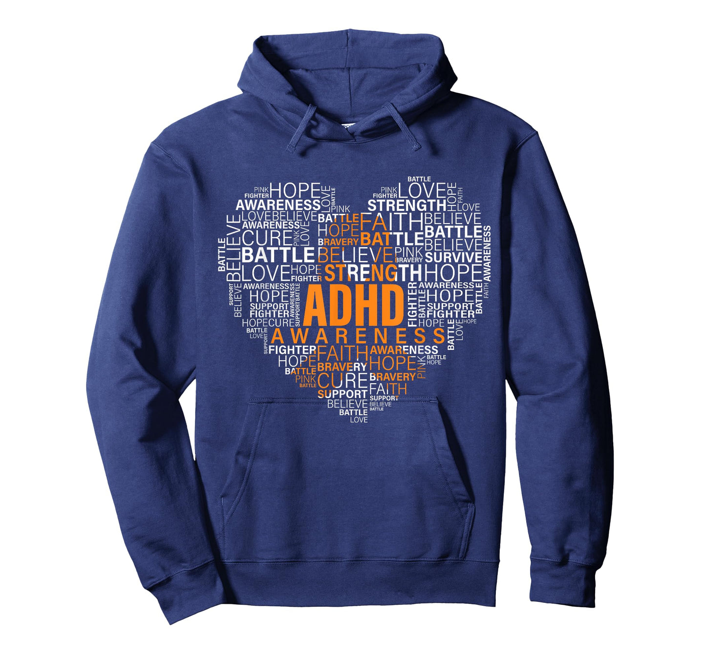 ADHD awareness words cloud heart support proud ADHD warrior T-Shirt