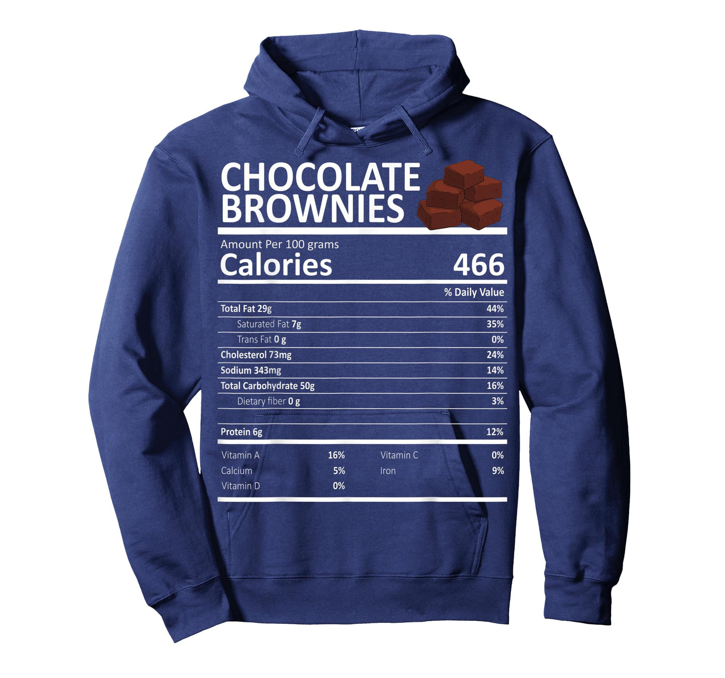 Chocolate Brownies Nutritional Facts Thanksgiving X-Mas T-Shirt