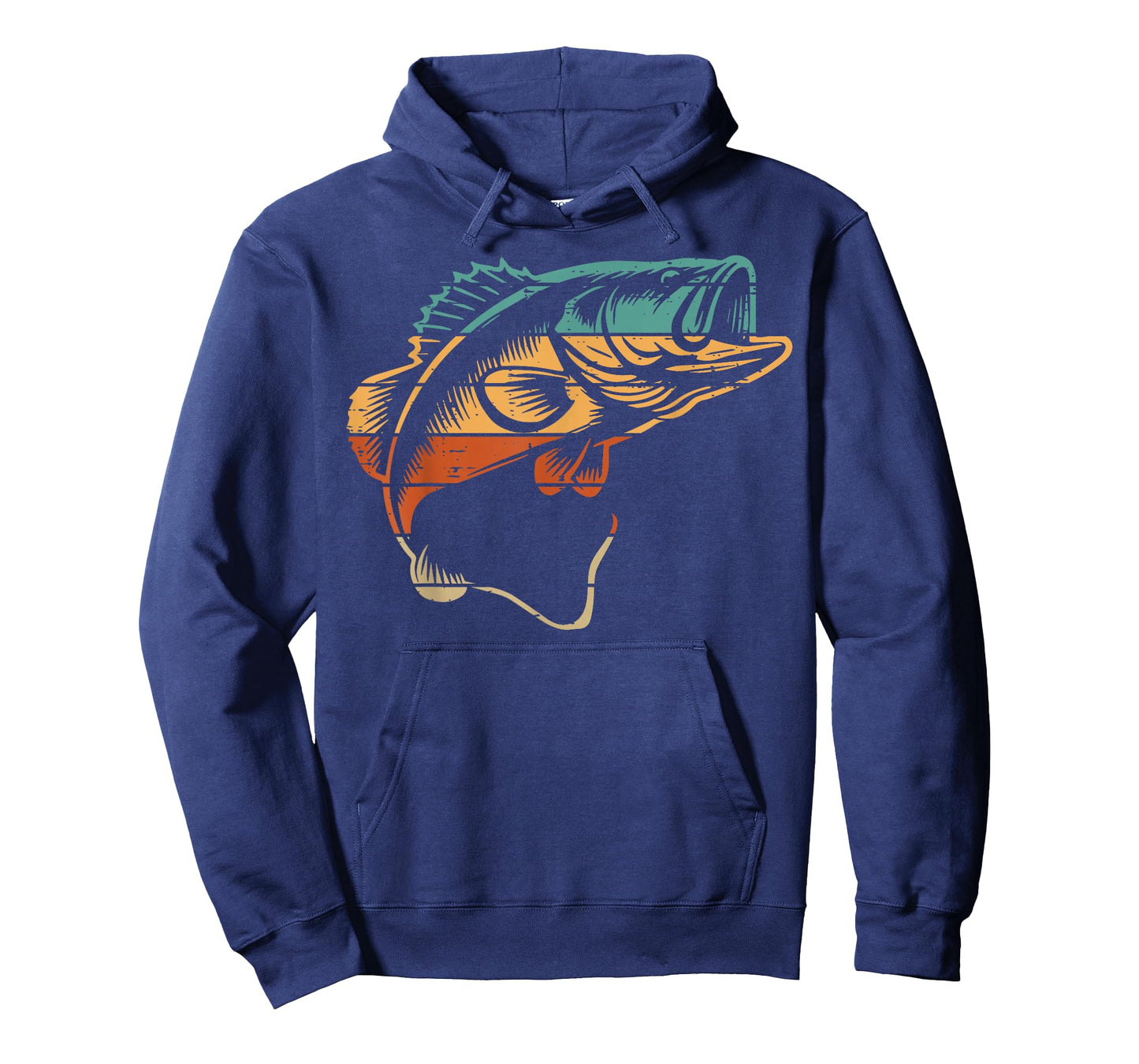 Fishing Bass Fish Retro Colors Fisherman Art Men Women Kids T-Shirt