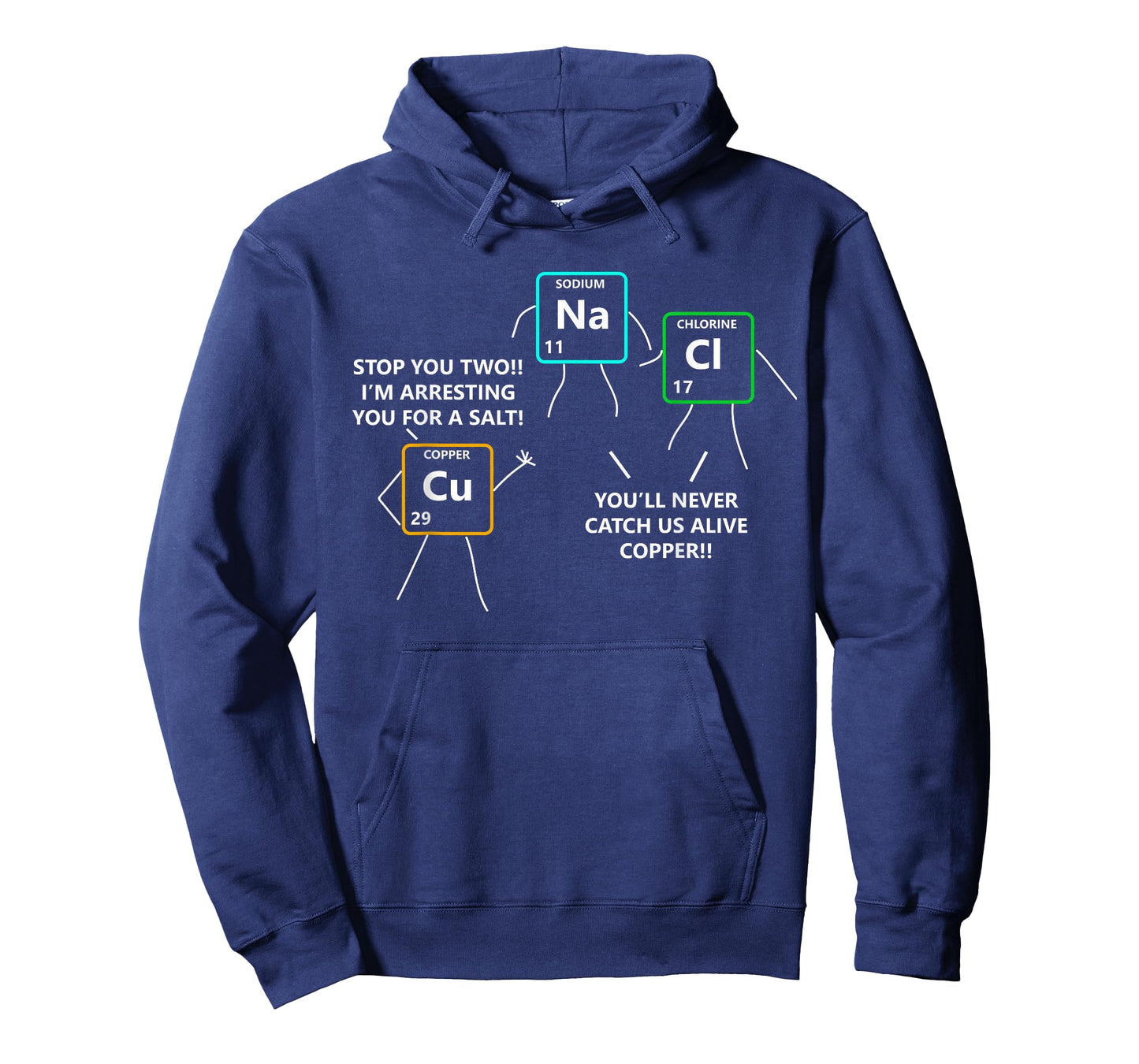 Salt and Copper Periodic Table Police Pun Chemistry T Shirt T-Shirt