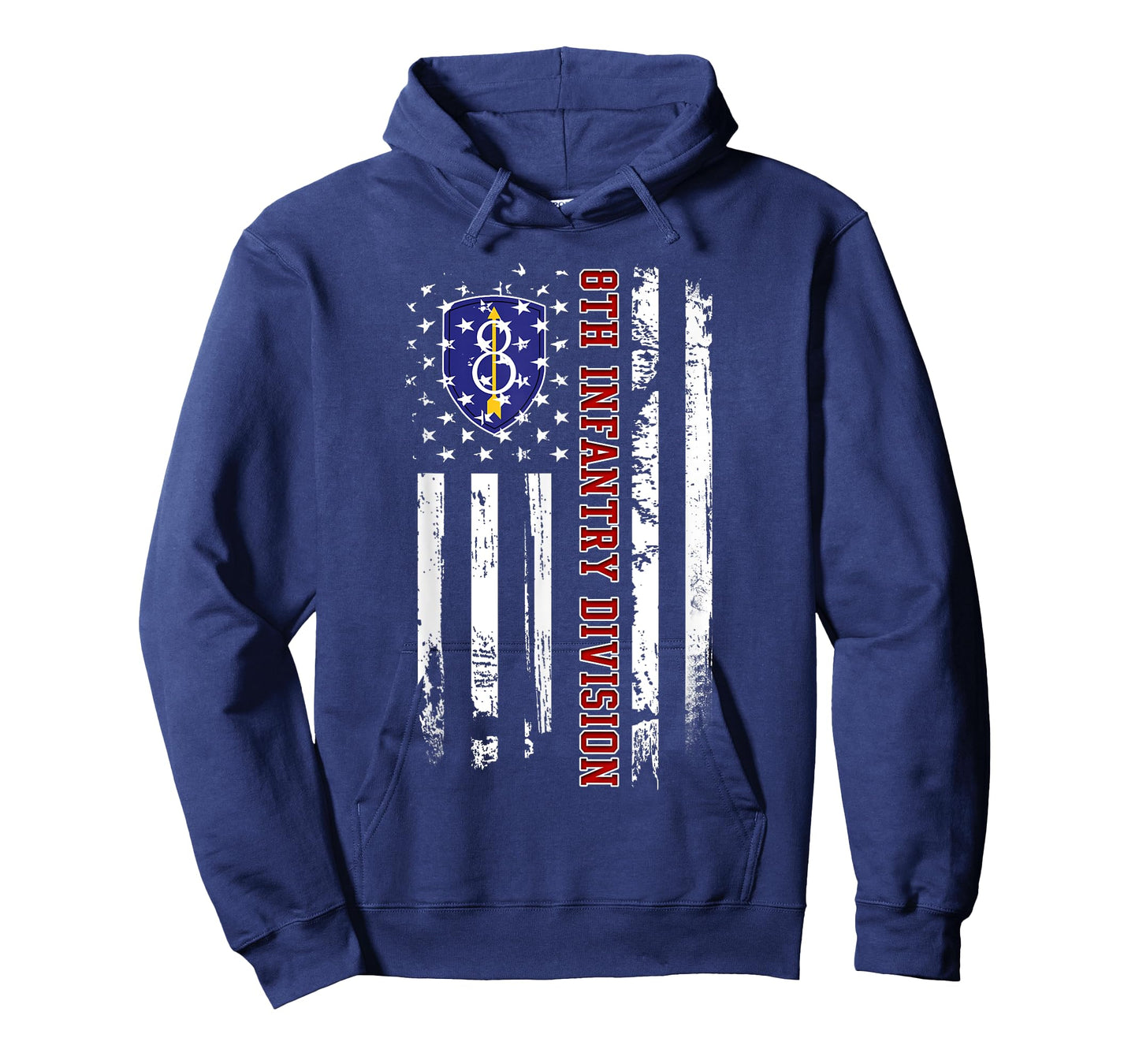 8th Infantry Division Veteran USA Flag Veterans Day Xmas Women Men T-Shirt