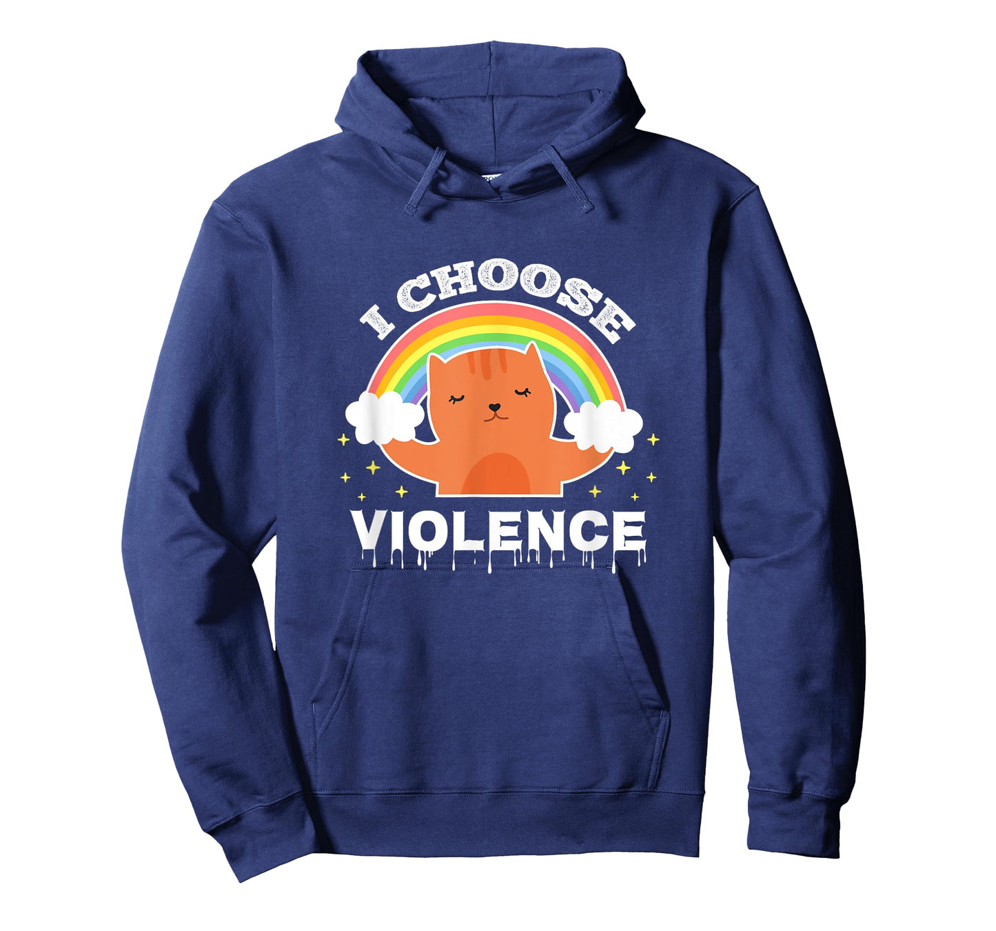 I Choose Violence Cute Cat Rainbow Men Women Girls Kids T-Shirt