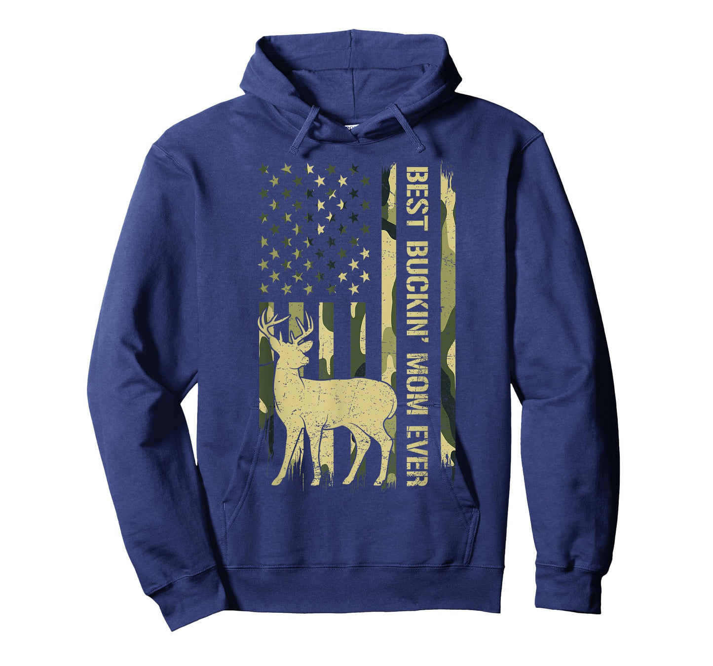 Best Buckin' Mom Ever Camouflage Deer Hunting Flag USA T-Shirt