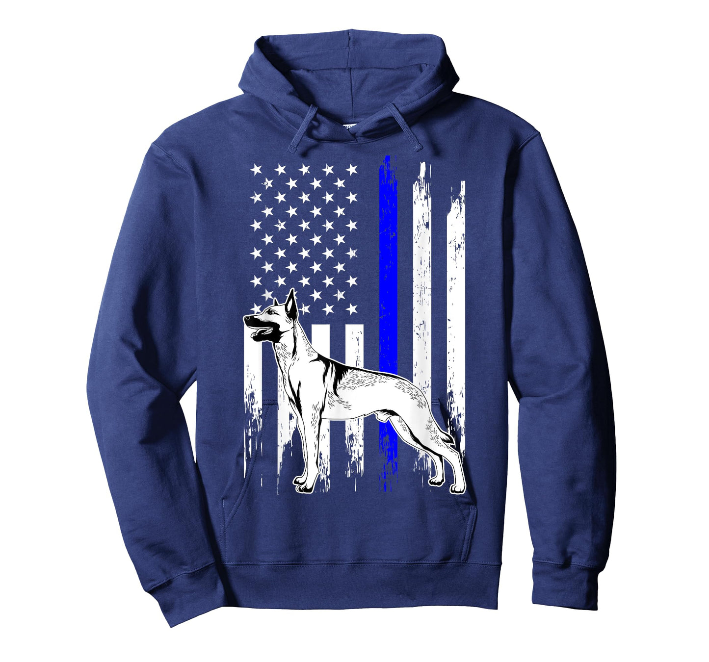 Belgian Malinois K9 Unit Thin Blue Line US Flag Police Gift T-Shirt