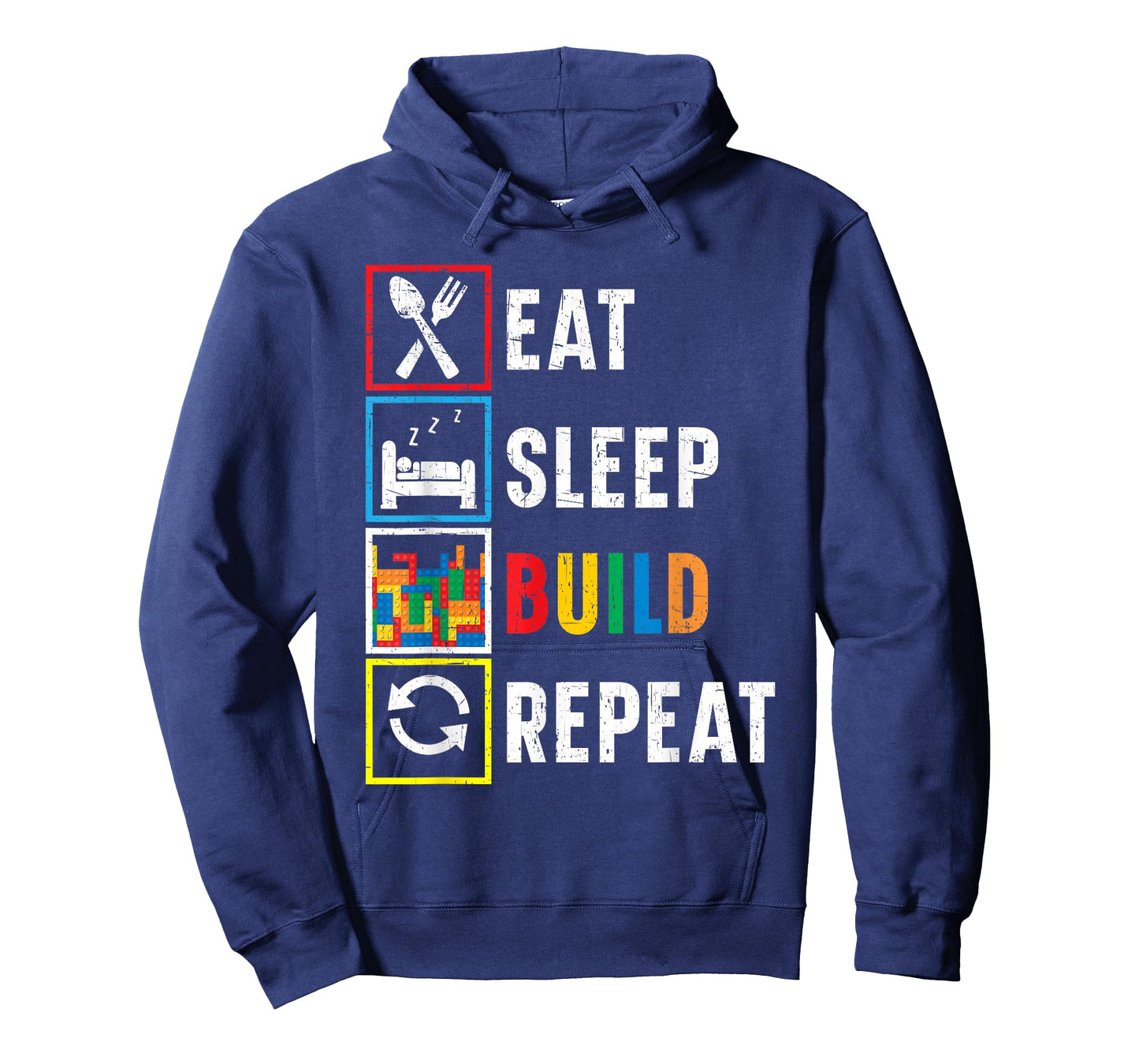 Eat Sleep Build Repeat Bricks Master Builder Building Blocks T-Shirt