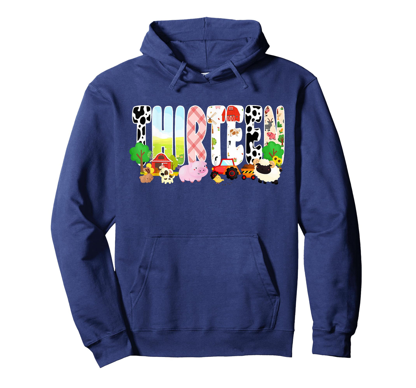 13 Year Old Boy Girl 13th Birthday Farm Animals Theme T-Shirt