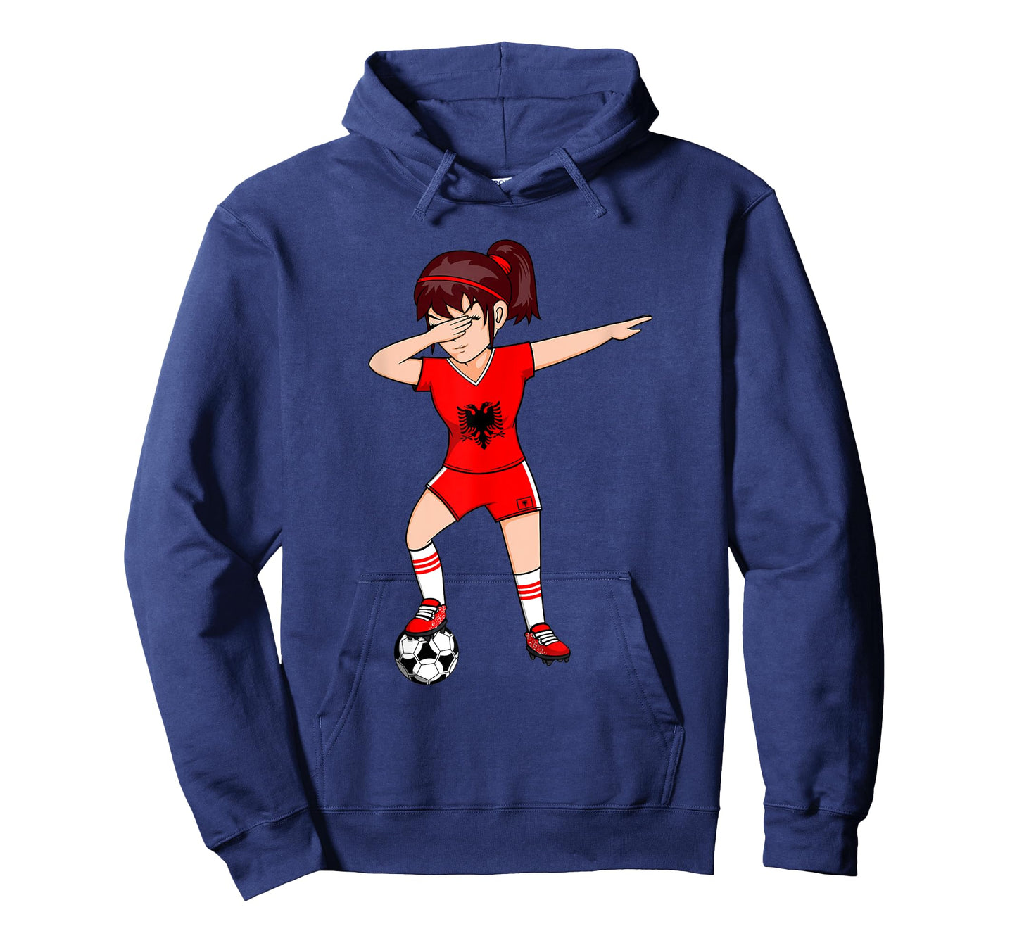 Dabbing Soccer Girl Albania Jersey Albanian Football Lovers T-Shirt