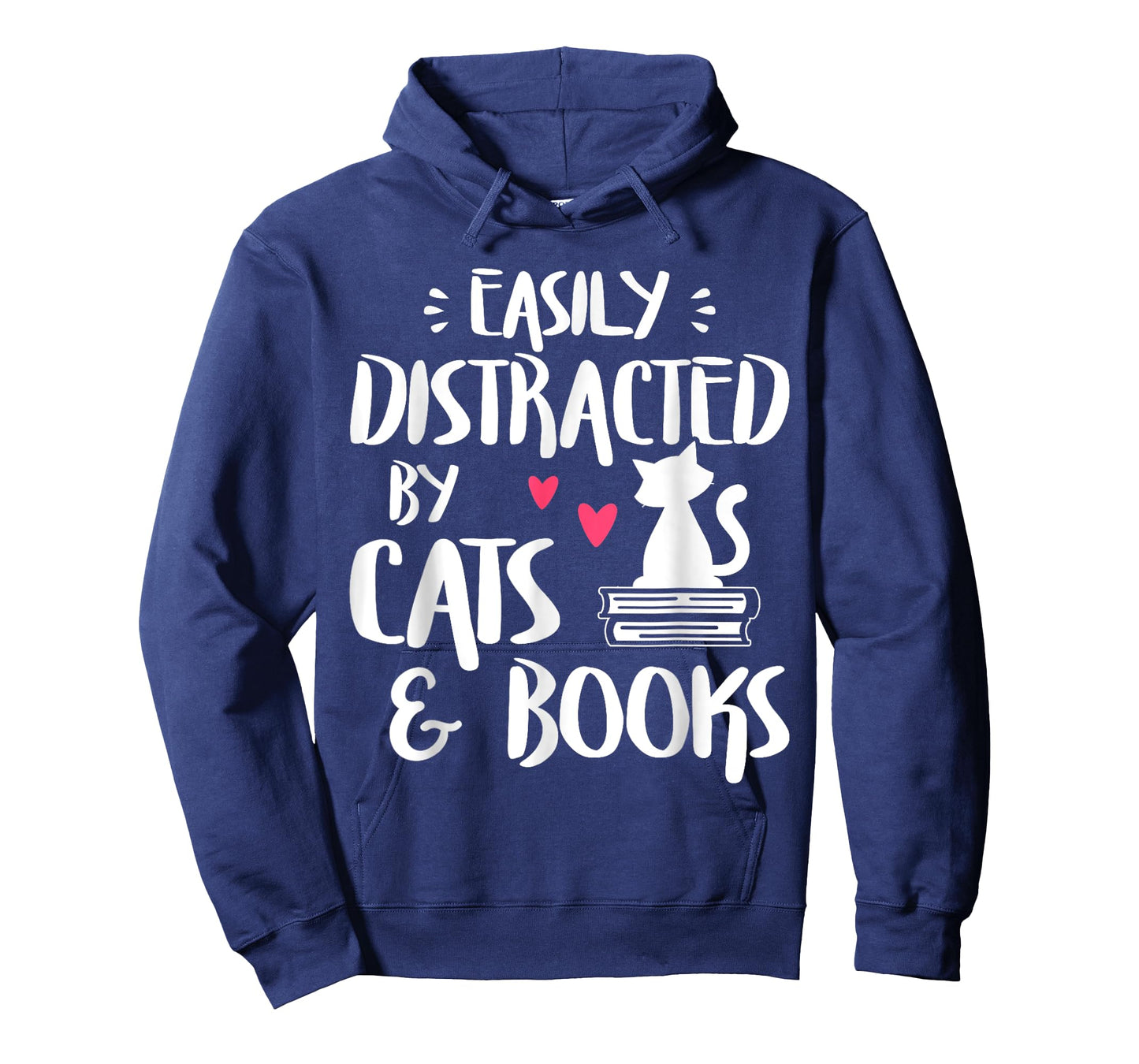 Easily Distracted by Cats and Books - Cat & Book Lover T-Shirt for Men Women Kids