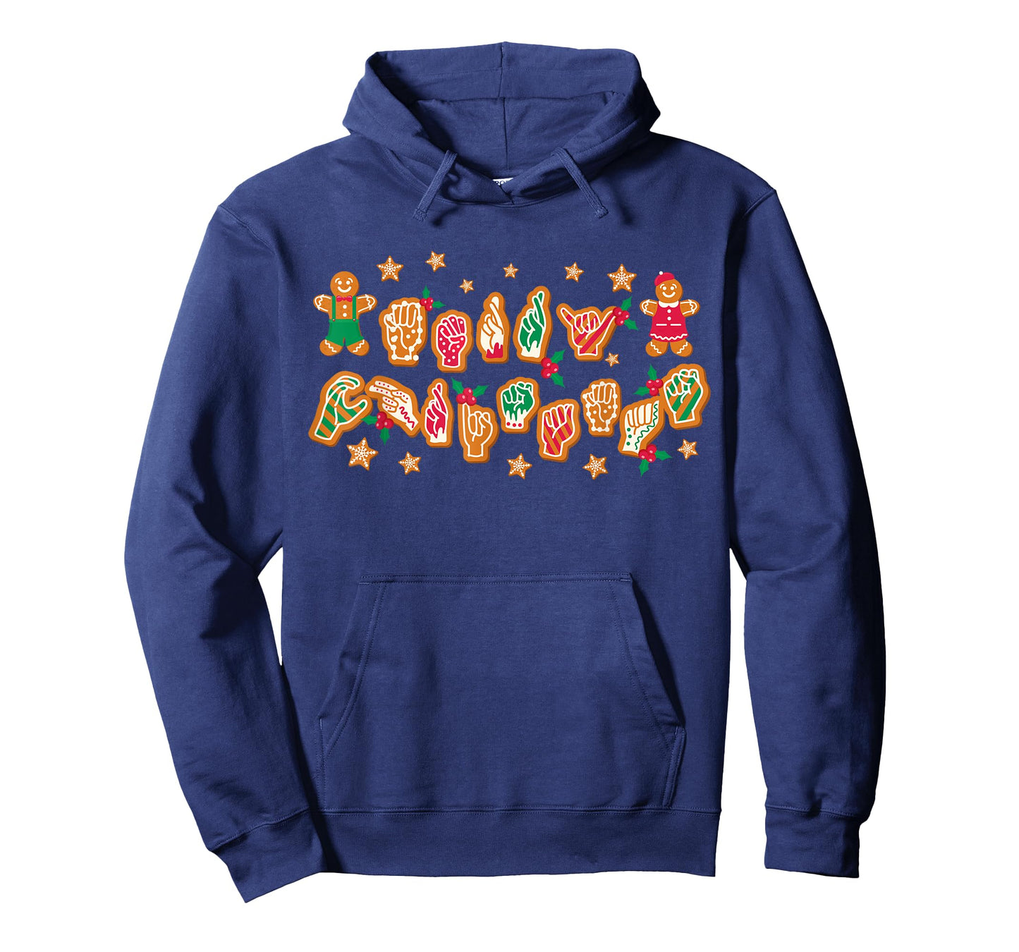 ASL Christmas American Sign Language Gingerbread Hands Deaf T-Shirt