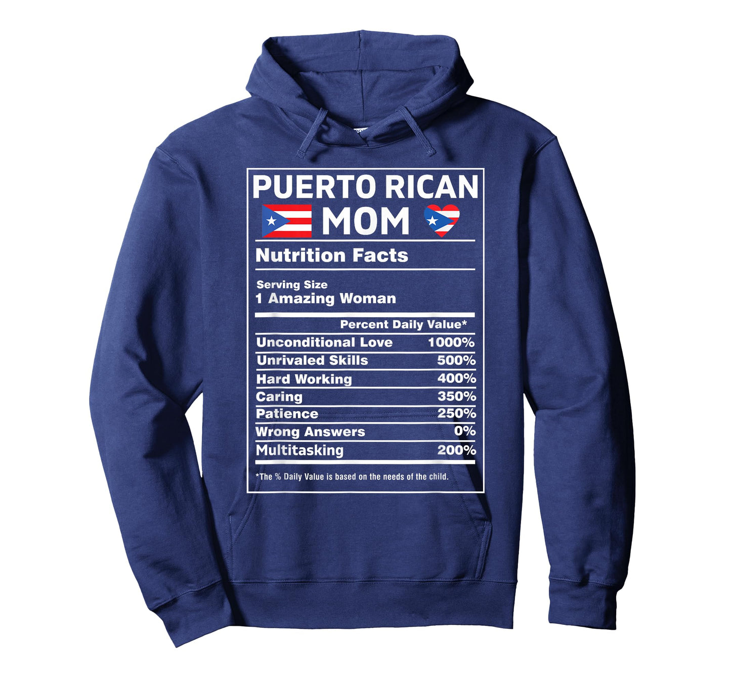 Puerto Rican Mom Nutrition Facts Boricua Puerto Rico PR Flag T-Shirt