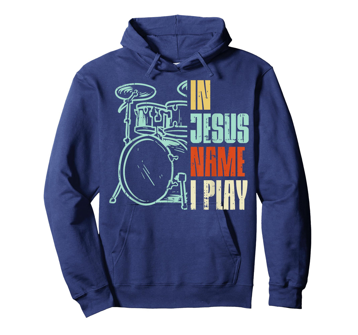 Jesus Name I Play Drums God Drumming Music Christian Drummer T-Shirt Small