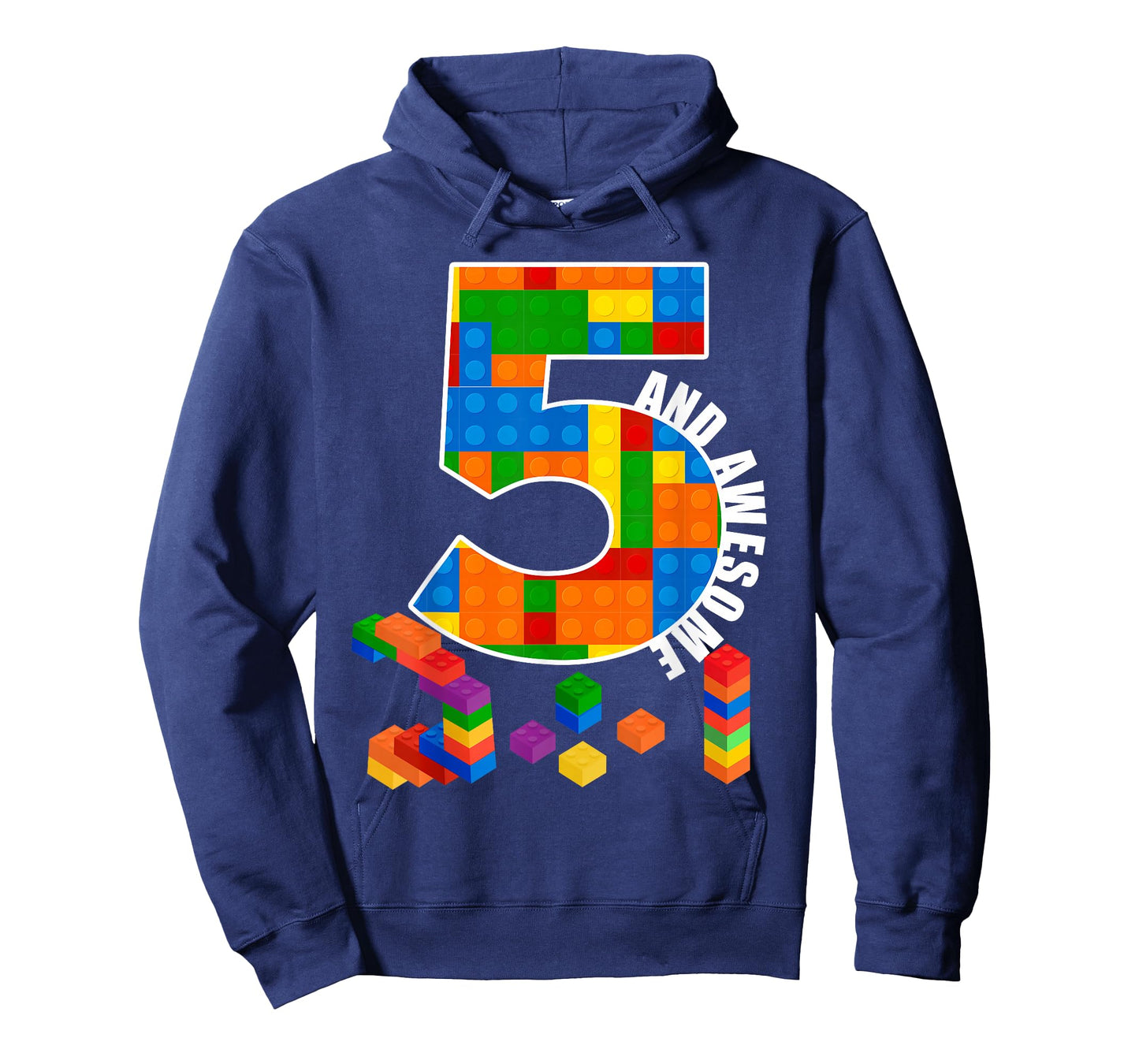 Building Blocks Bricks 5 Year Old Awesome Birthday Boy T-Shirt