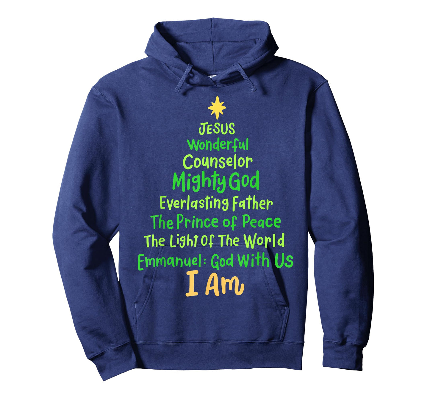 Christian Christmas Jesus Bible Names Xmas Tree Shaped T-Shirt
