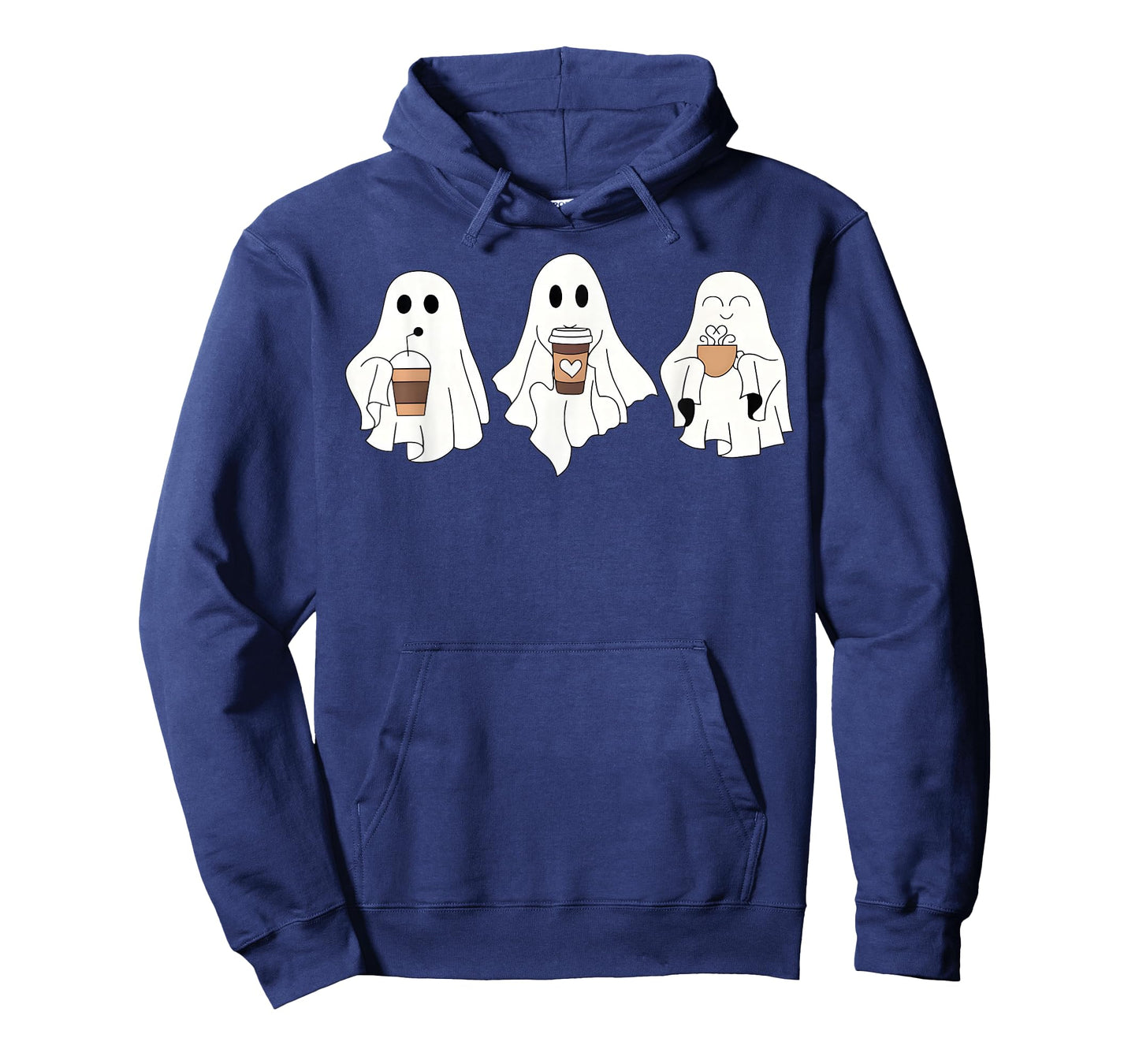 Cute Ghost Drinking Coffee Halloween Ghost Ice Coffee Womens T-Shirt