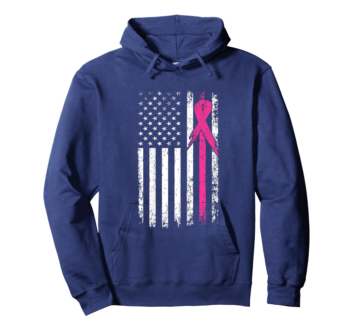 American Flag Pink Ribbon Breast Cancer Awareness Month Women T-Shirt