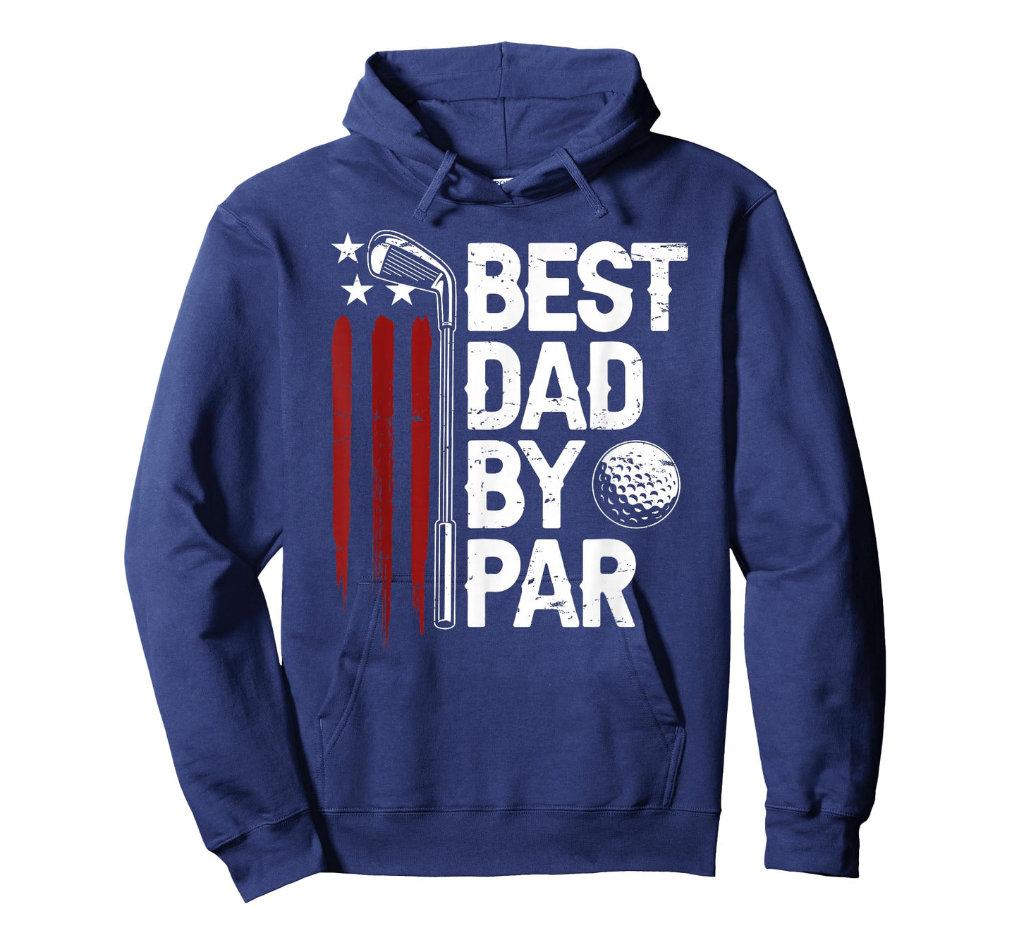 Golf Best Dad by Par Daddy Golfer American Flag Father's Day T-Shirt