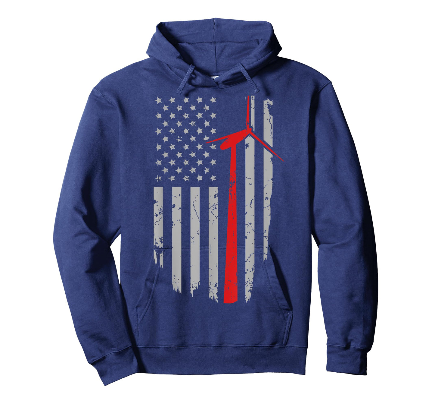 Vintage American Flag Mens Apparel, Wind Turbine Technician T-Shirt
