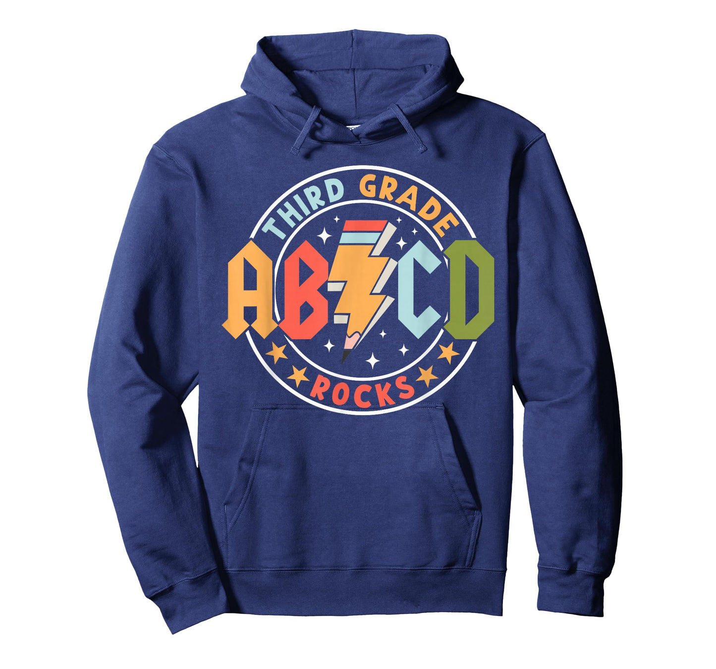 ABCD 3rd Grade Rocks Pencil Lightning Teachers Rock Boys T-Shirt