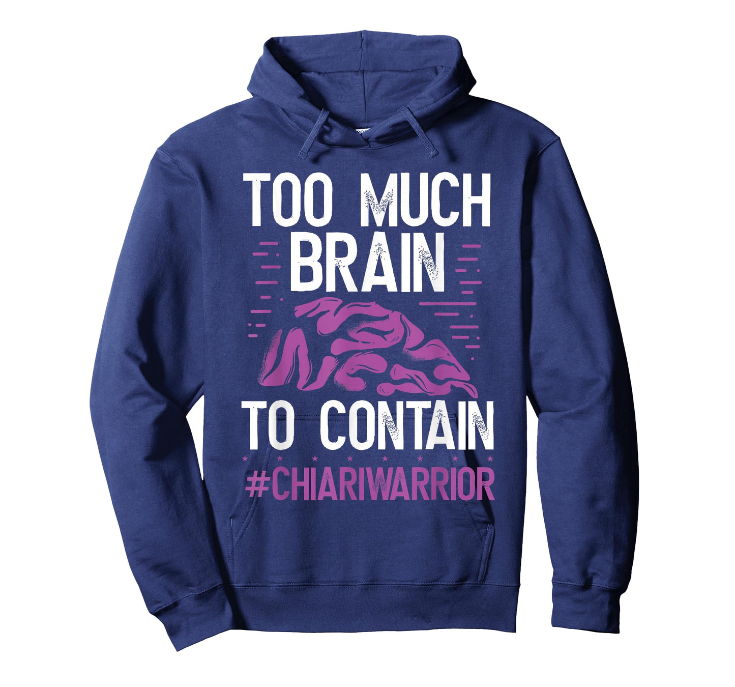 Chiari Malformation Awareness Too much Brain Purple Ribbon T-Shirt