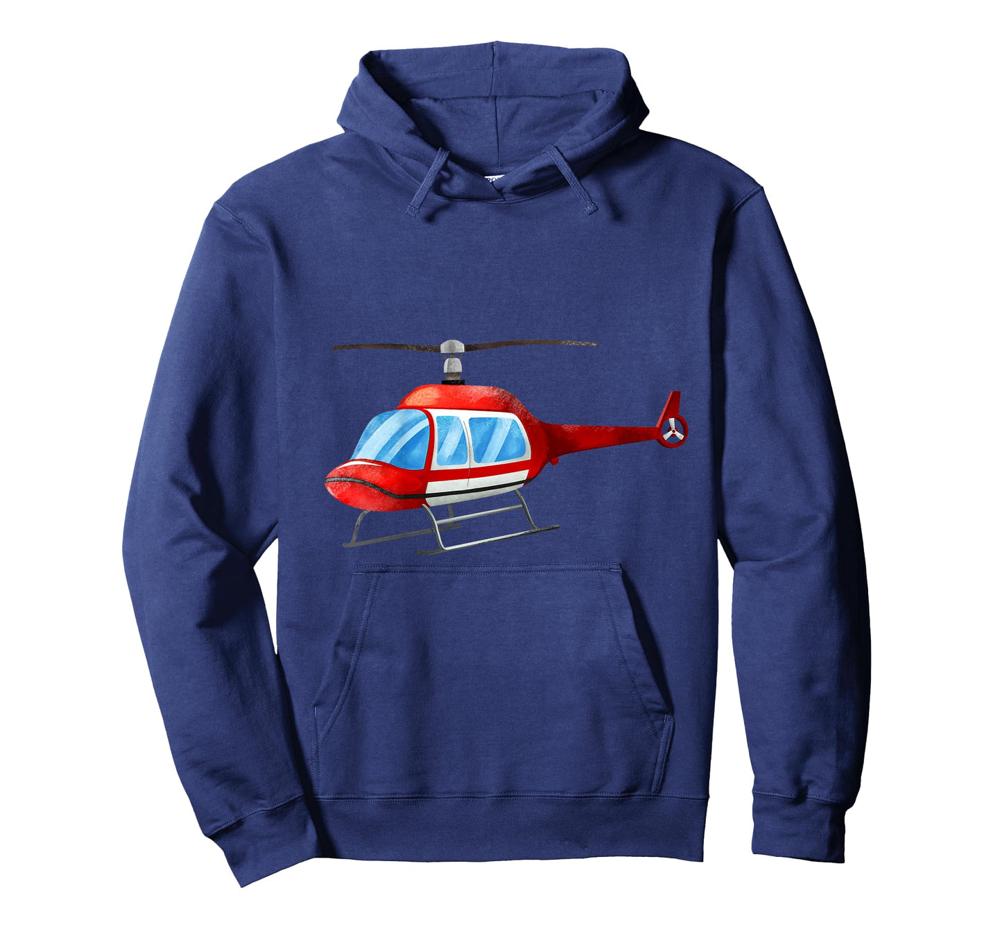 Kids Watercolor Red Helicopter Plane Construction T-Shirt