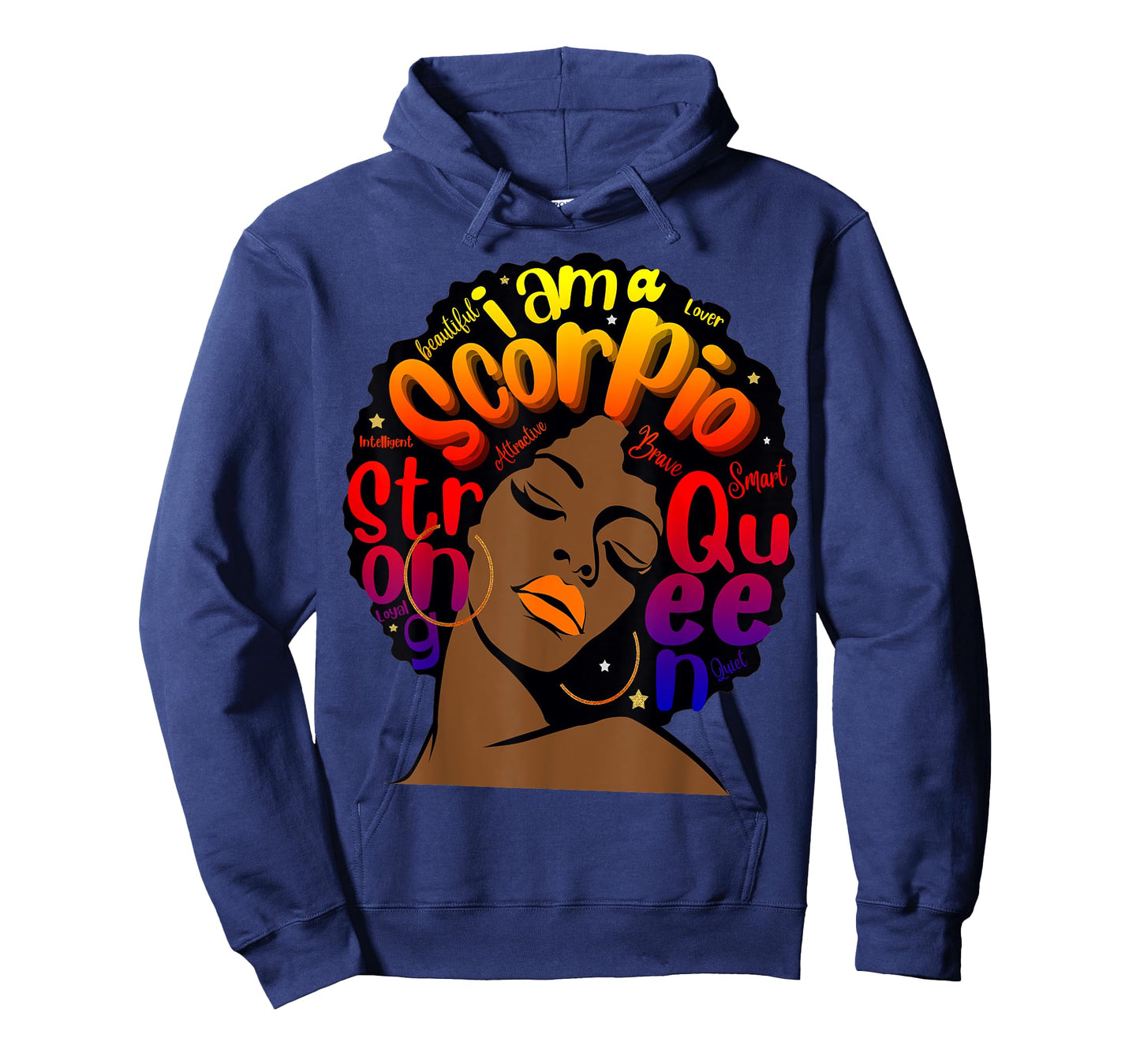 Birthday Gifts Orange Lips Melanin I Am A Scorpio Queen T-Shirt