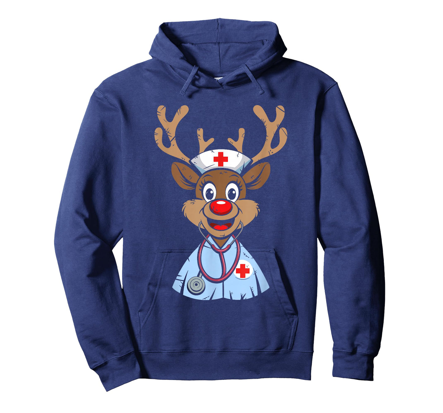 Christmas Nurse Reindeer Funny Scrubs Rubber Gloves Nurses T-Shirt