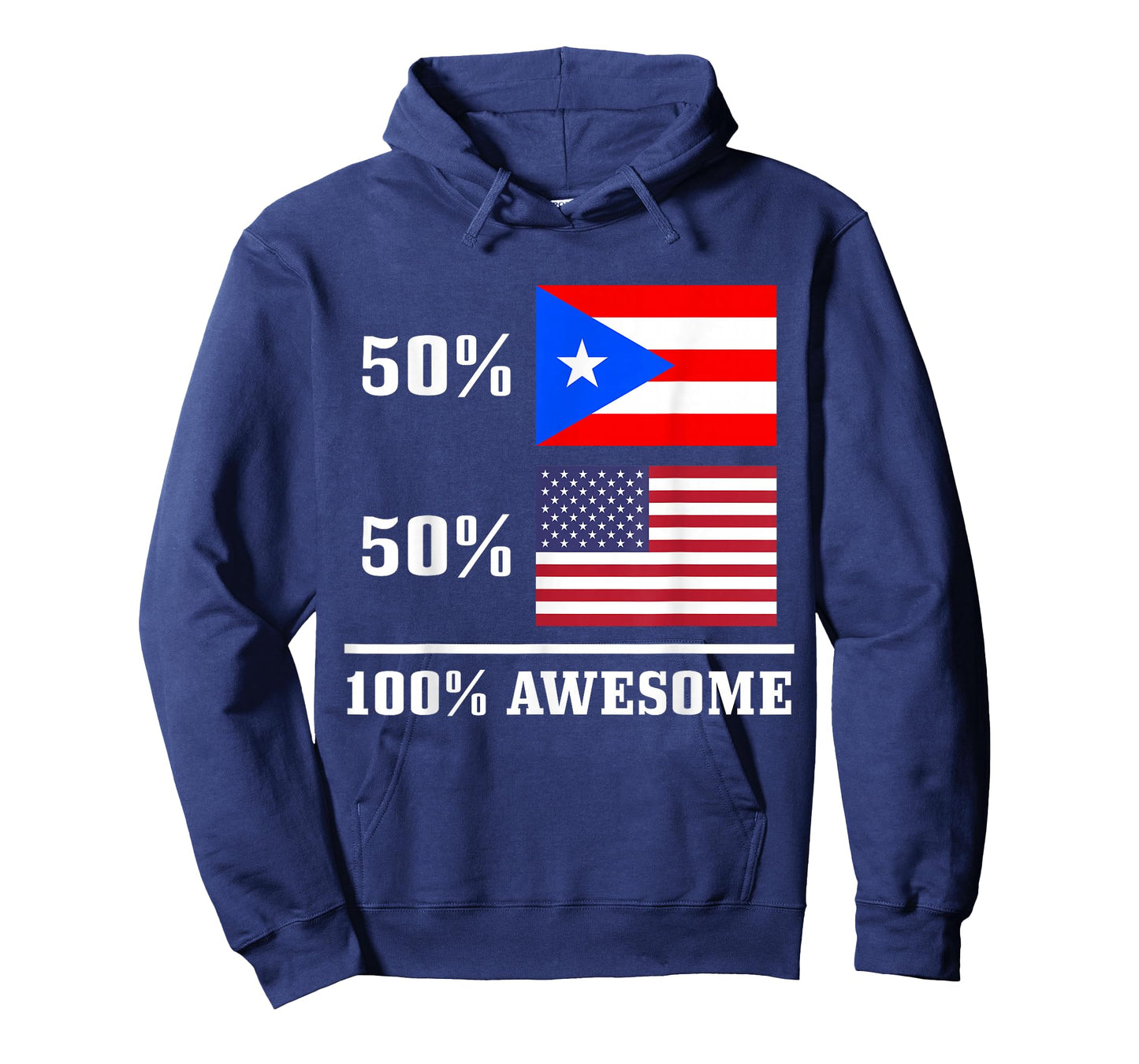 50% Puerto Rico 50% USA Puerto Rican American Flag Pride T-Shirt