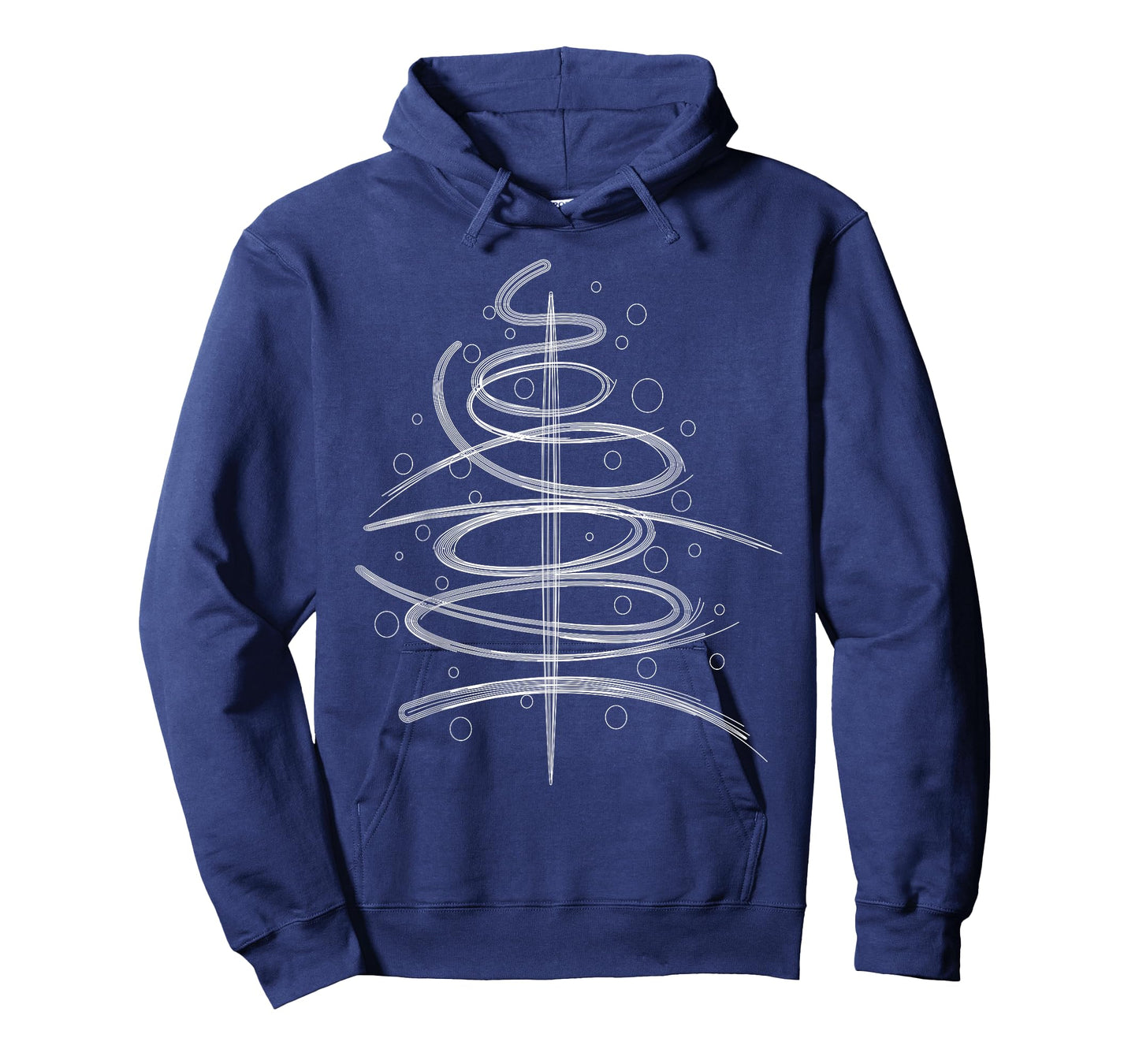 Abstract Aesthetic Swirly Black White Xmas Tree Line Art T-Shirt