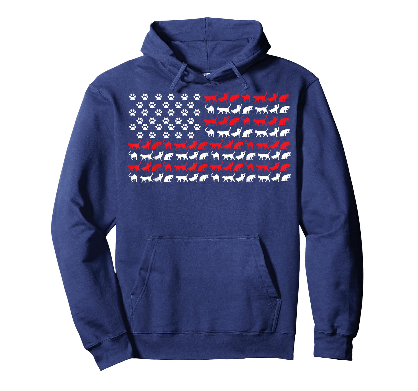 Cat American Flag USA Paws Patriotic T-Shirt