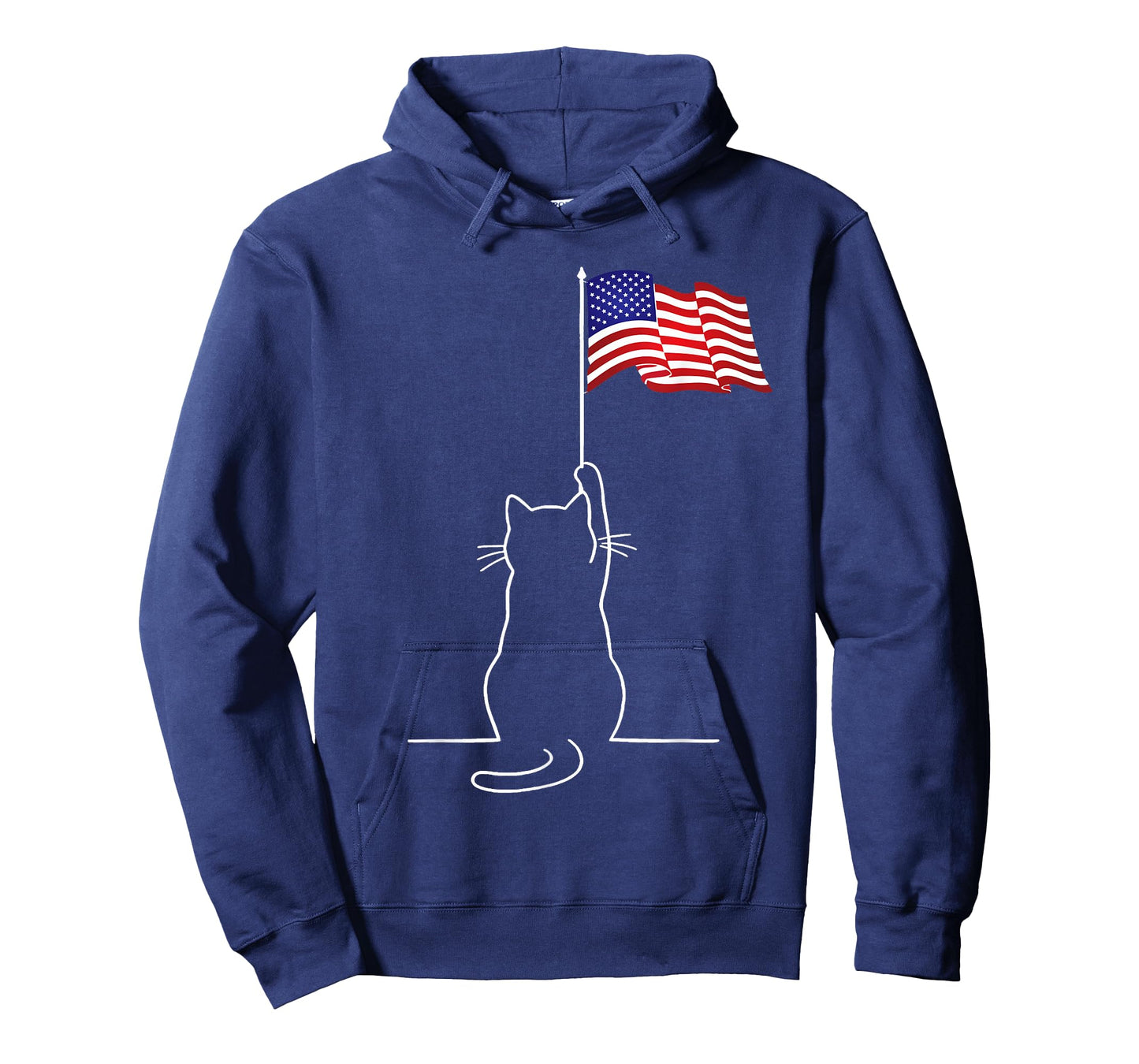 American Flag Patriotic Cat Lover Men Boys Kids 4th Of July T-Shirt